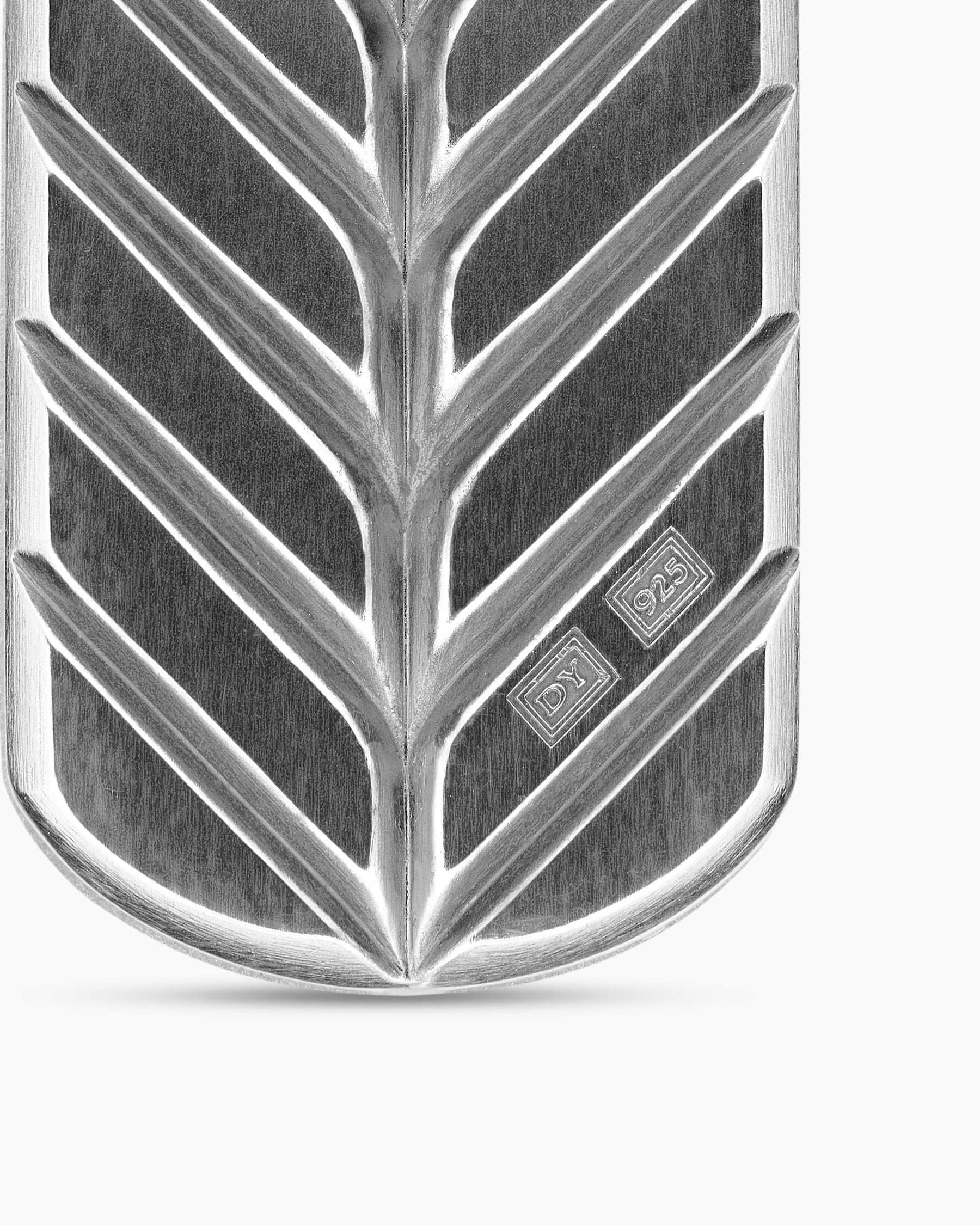 Chevron Tag in Sterling Silver with Pietersite, 35mm - Image 6