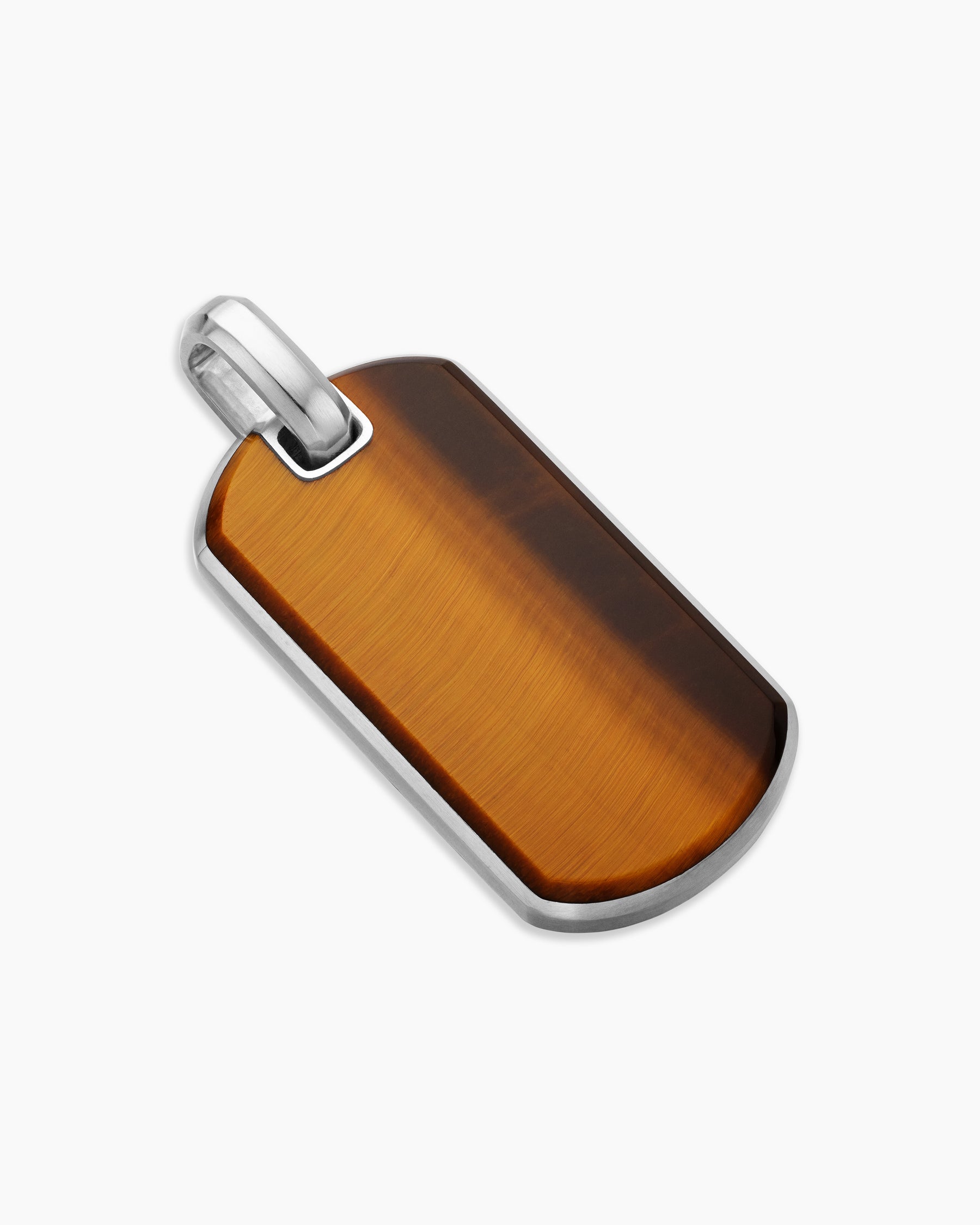 Chevron Tag in Sterling Silver with Tigers Eye, 35mm - Image 3