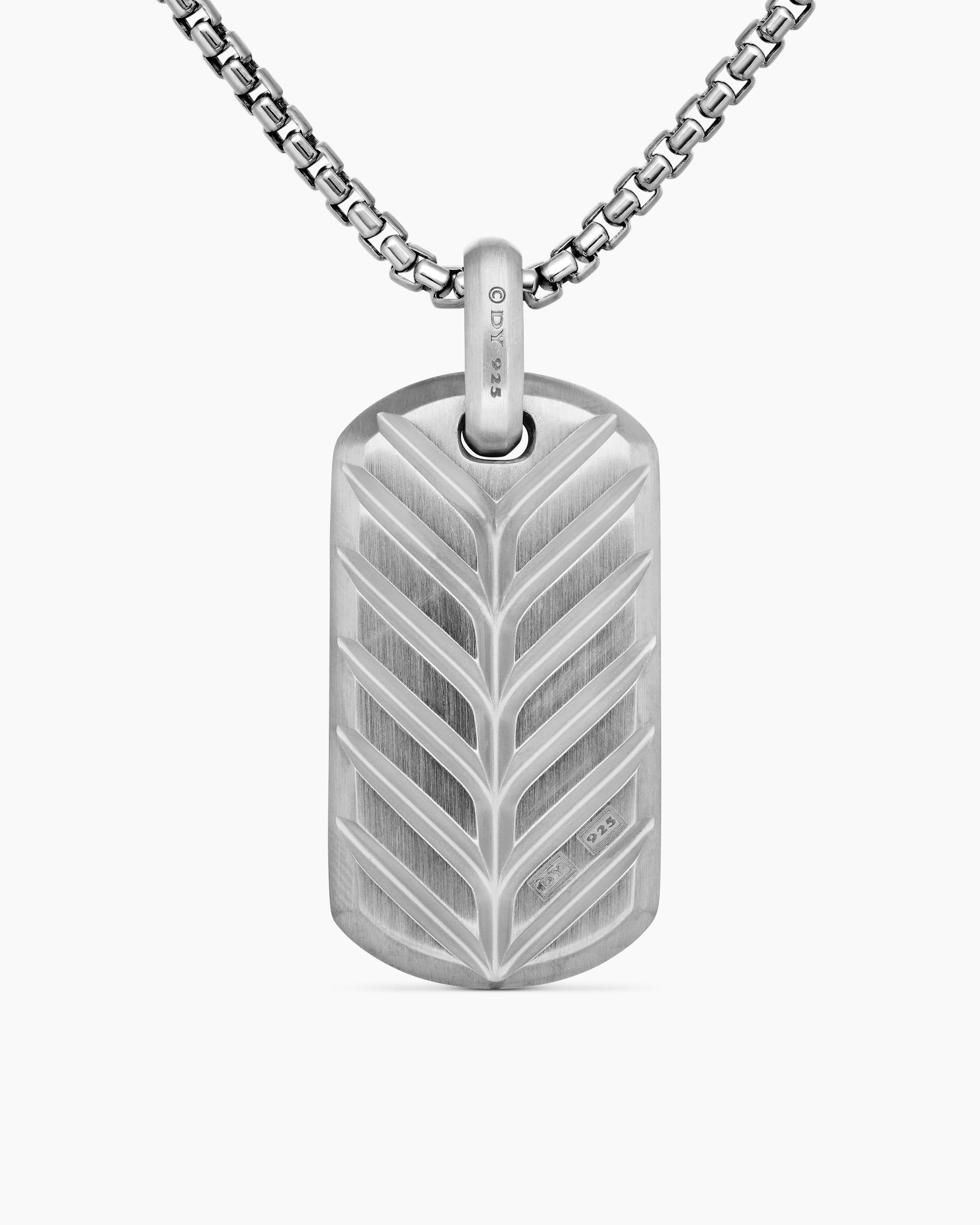 Chevron Tag in Sterling Silver with Tigers Eye, 35mm - Image 4