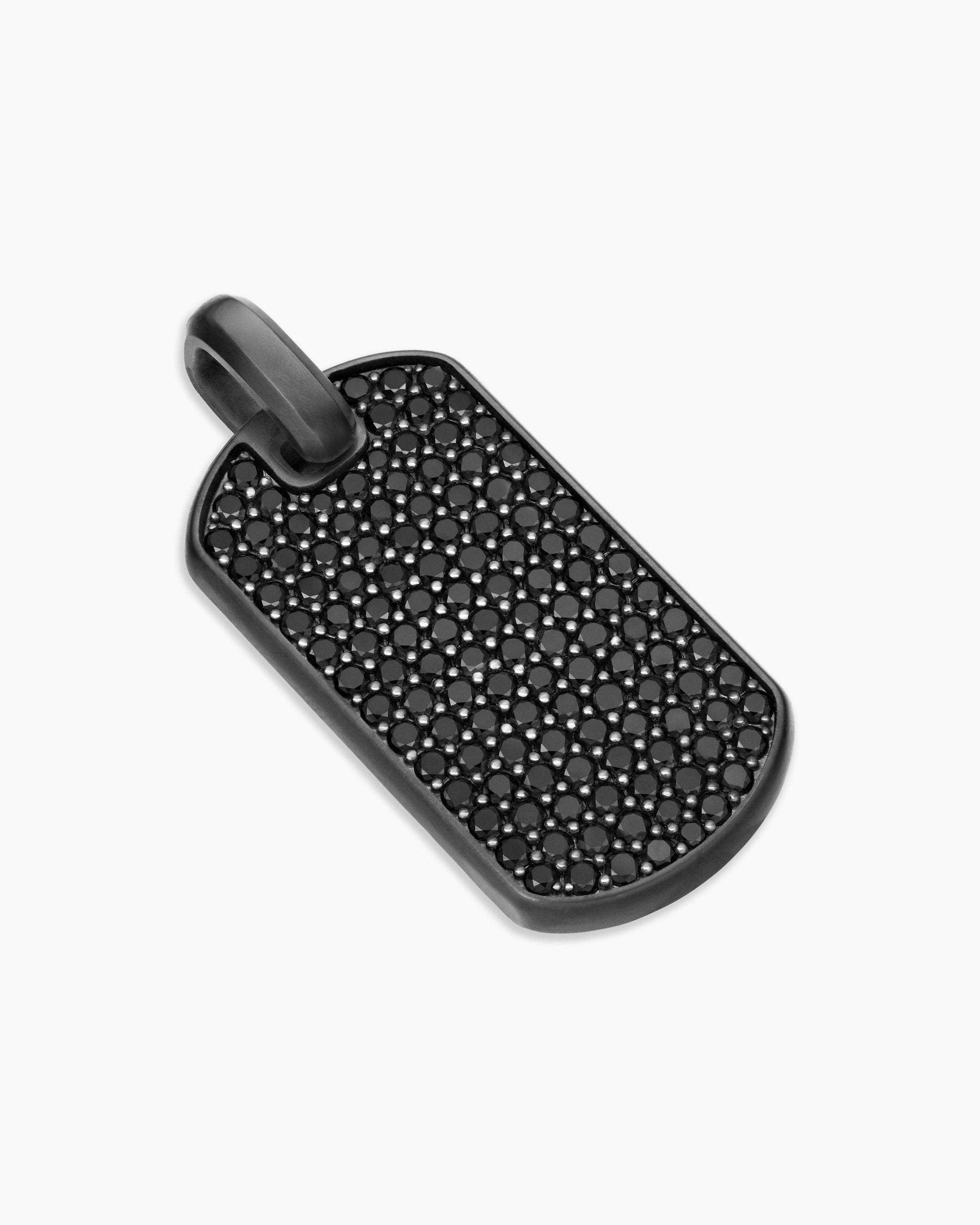 Chevron Tag in Black Titanium with Black Diamonds, 35mm - Image 3