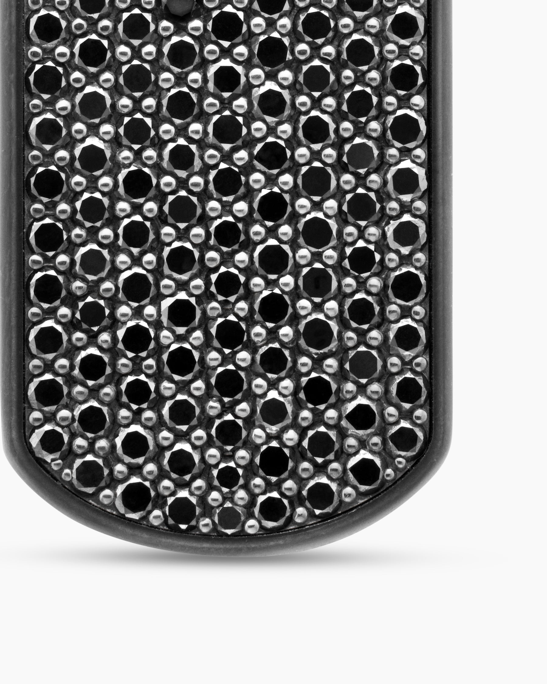 Chevron Tag in Black Titanium with Black Diamonds, 35mm - Image 5