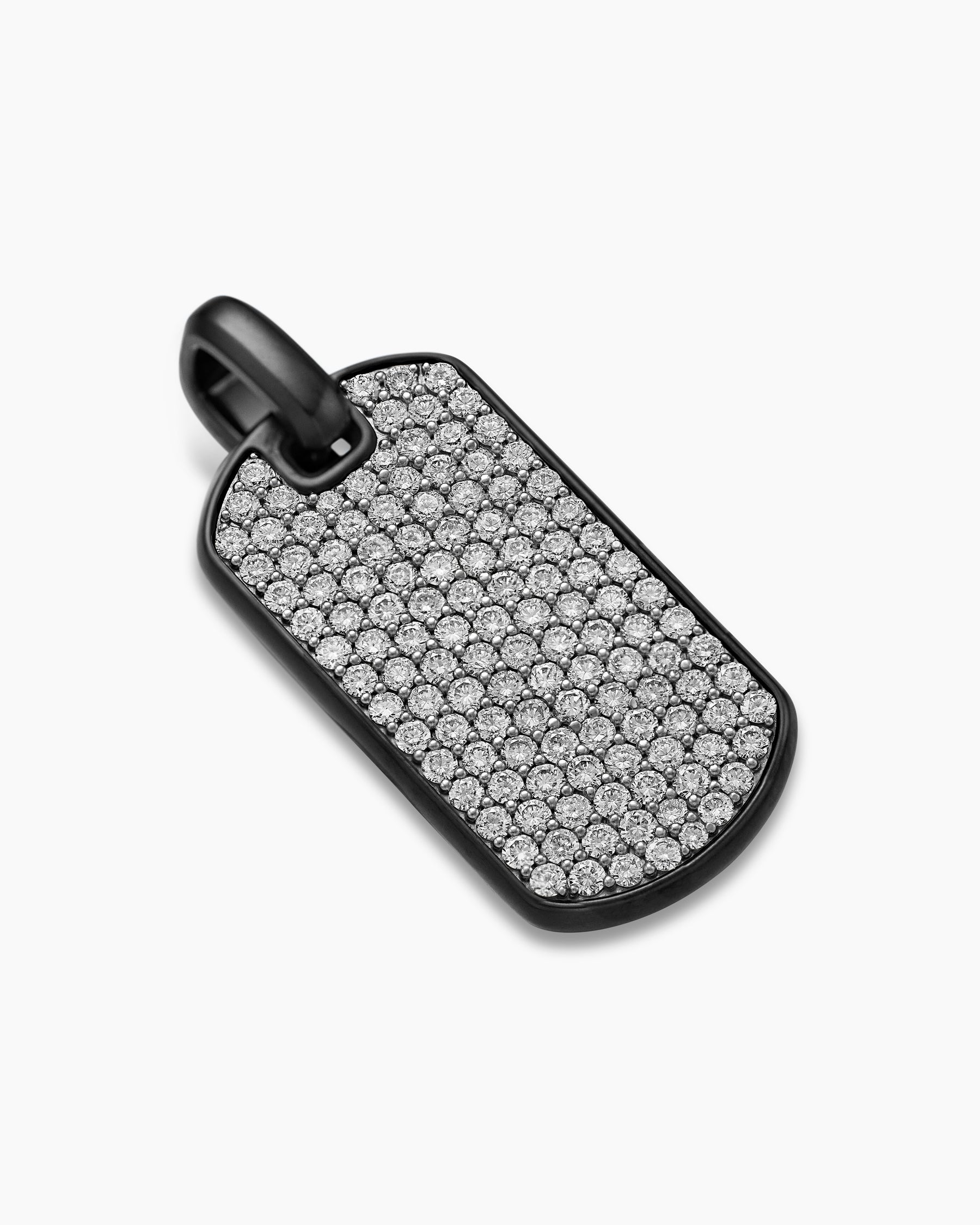 Chevron Tag in Black Titanium with Diamonds, 35mm - Image 3