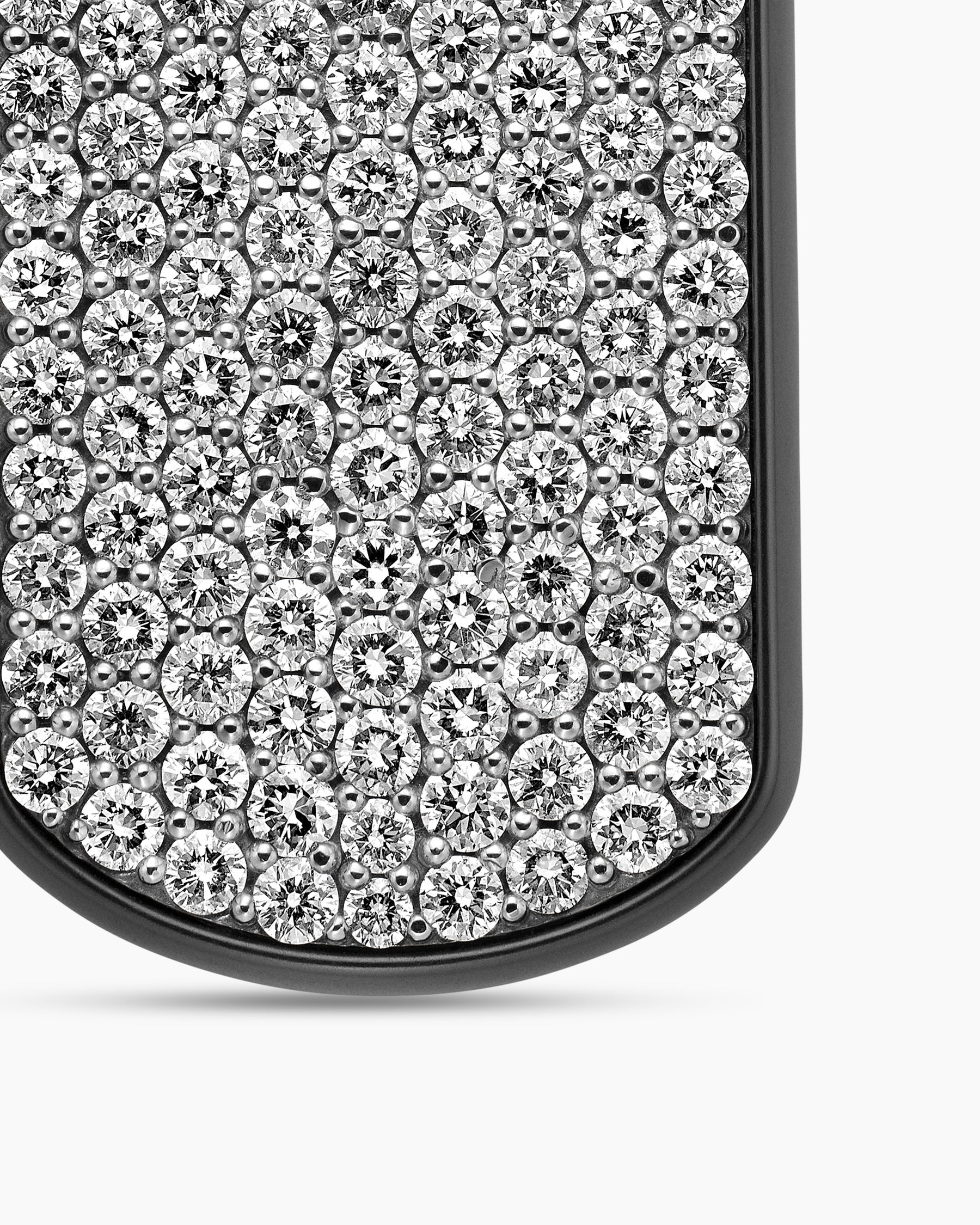 Chevron Tag in Black Titanium with Diamonds, 35mm - Image 5