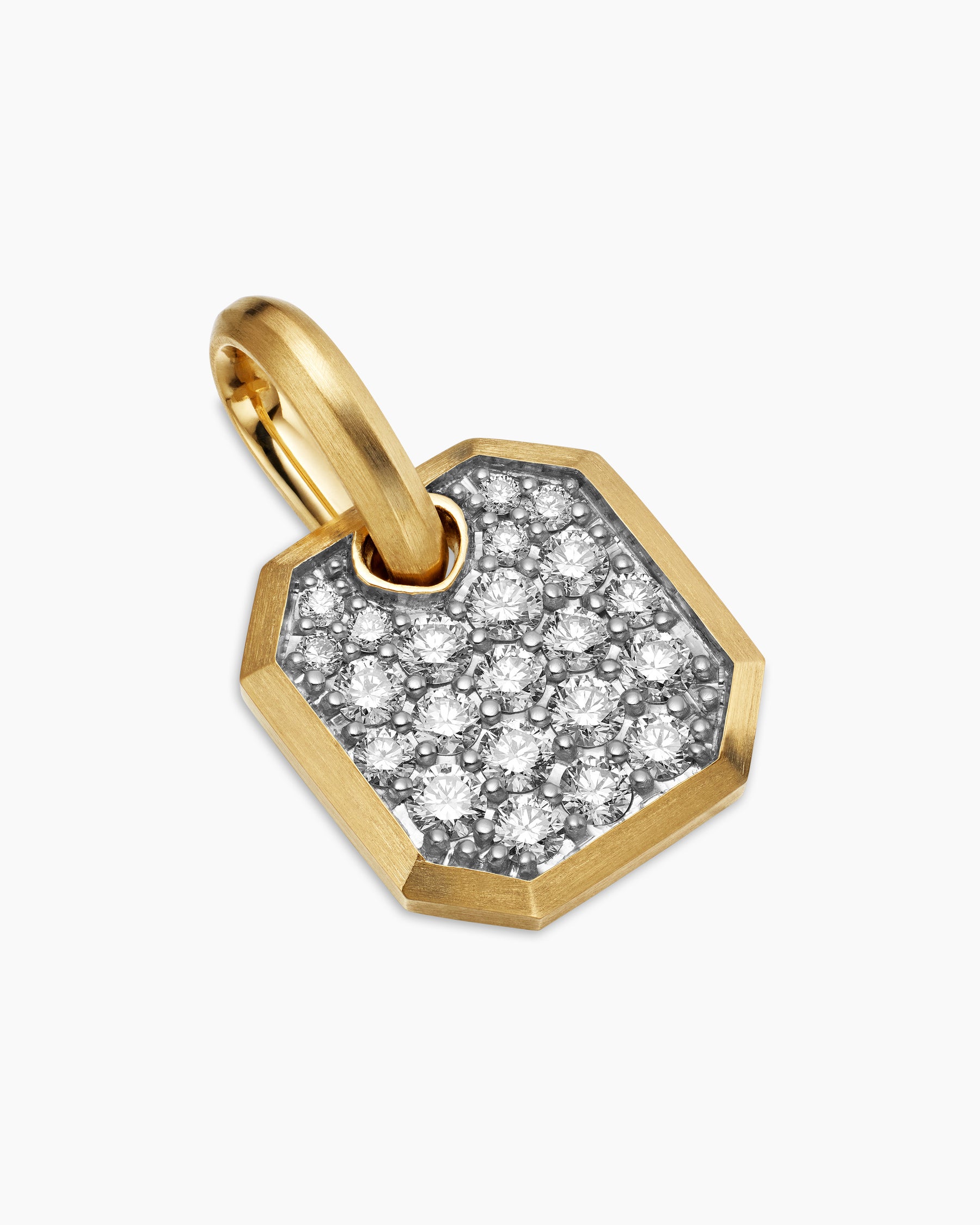 Octagonal Amulet in 18K Yellow Gold with Diamonds, 15mm - Image 3