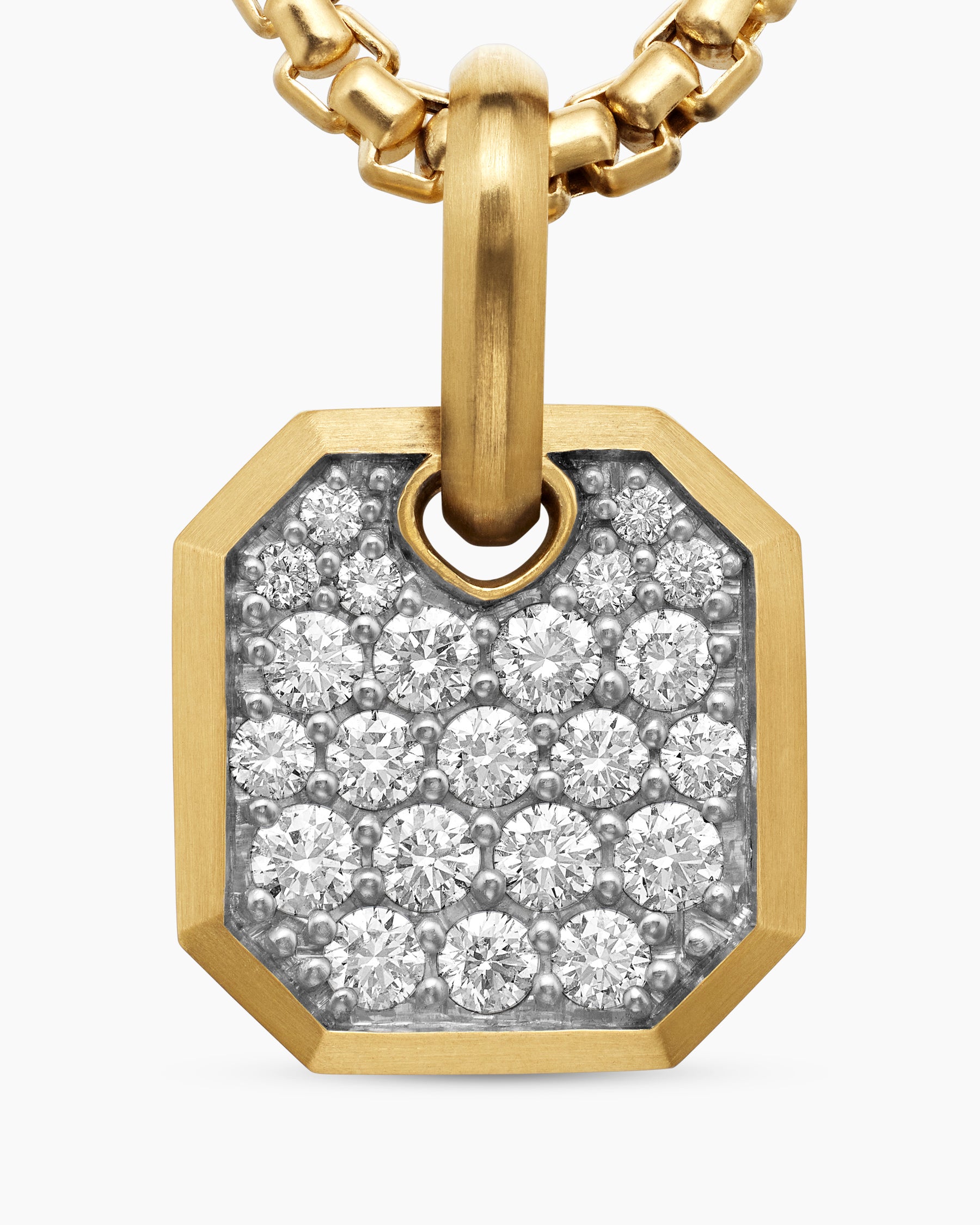 Octagonal Amulet in 18K Yellow Gold with Diamonds, 15mm - Image 5