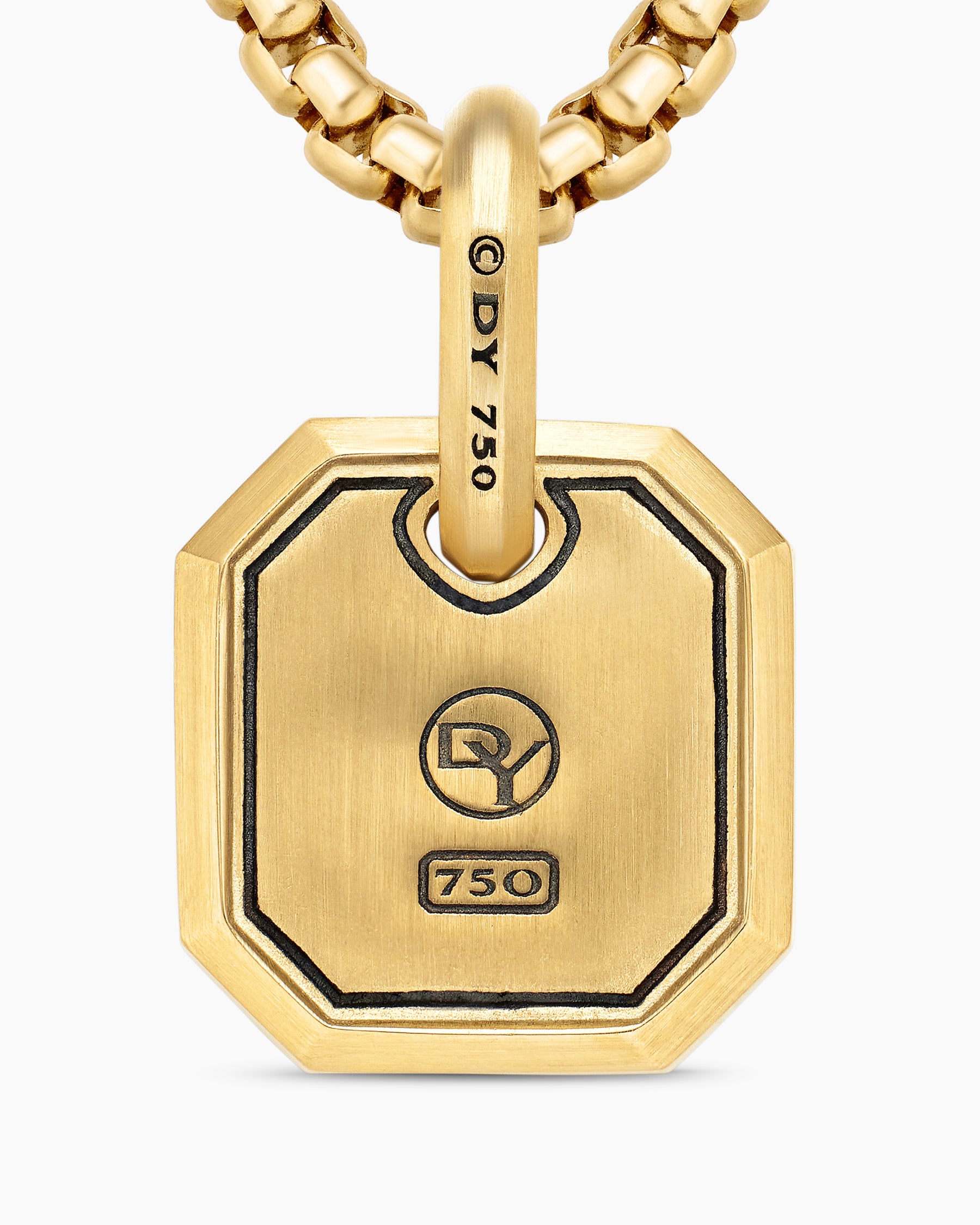 Octagonal Amulet in 18K Yellow Gold with Emeralds, 15mm - Image 6