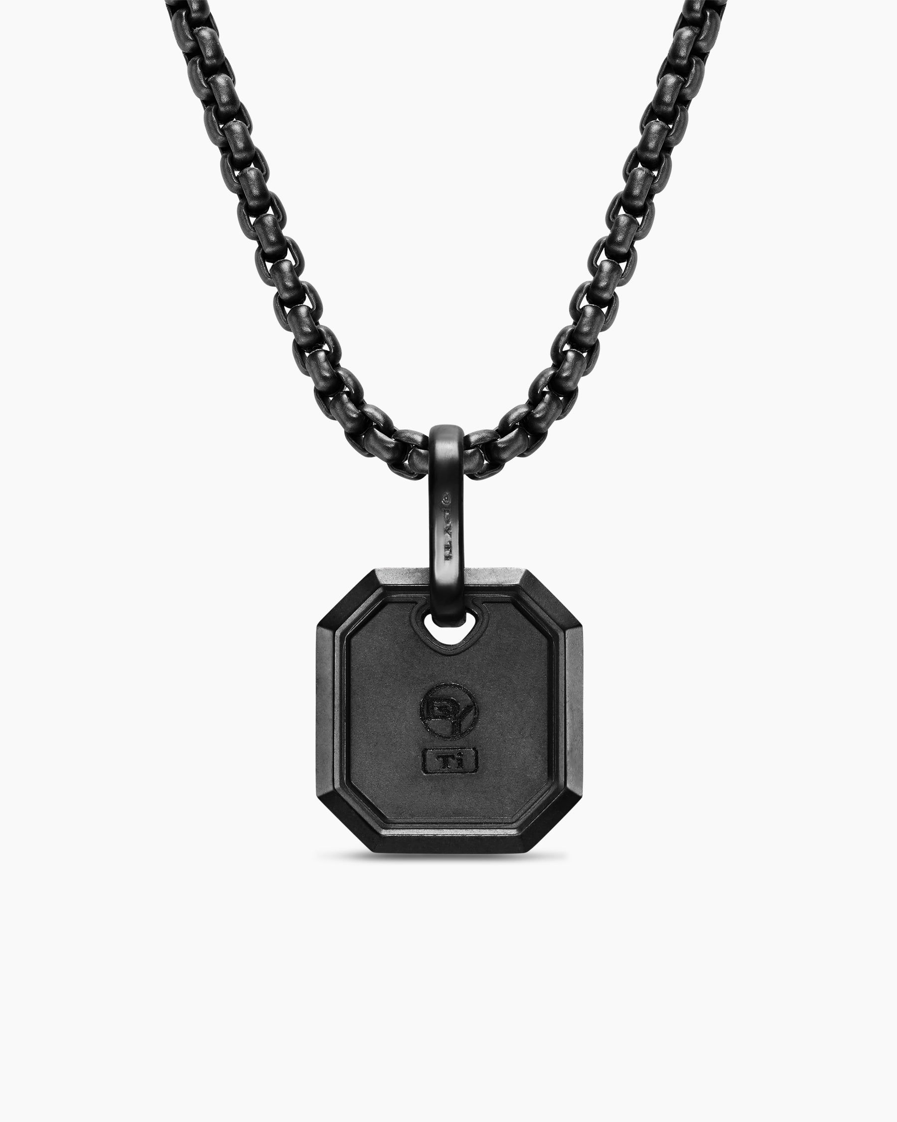 Octagonal Amulet in Black Titanium, 15mm - Image 4