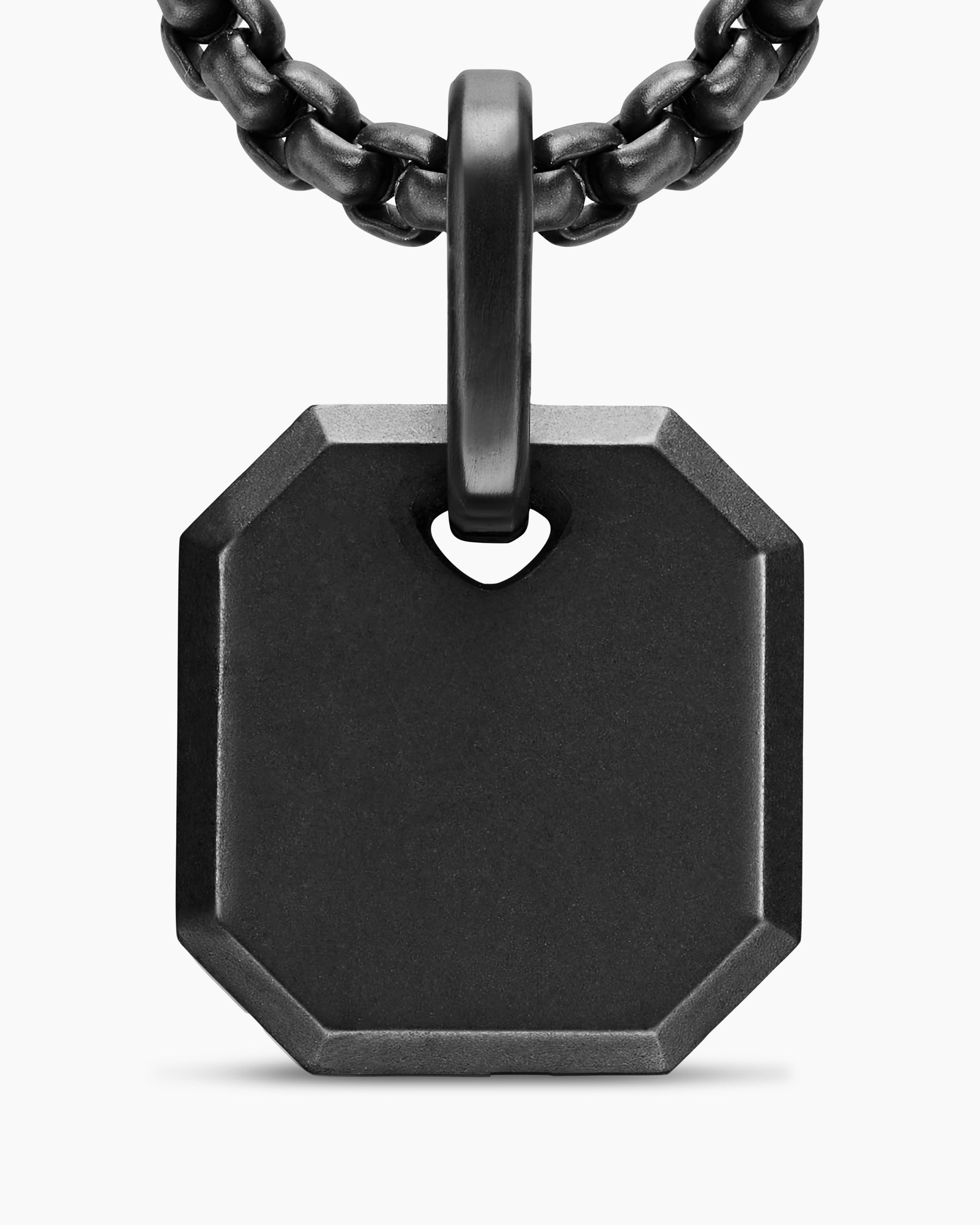 Octagonal Amulet in Black Titanium, 15mm - Image 5