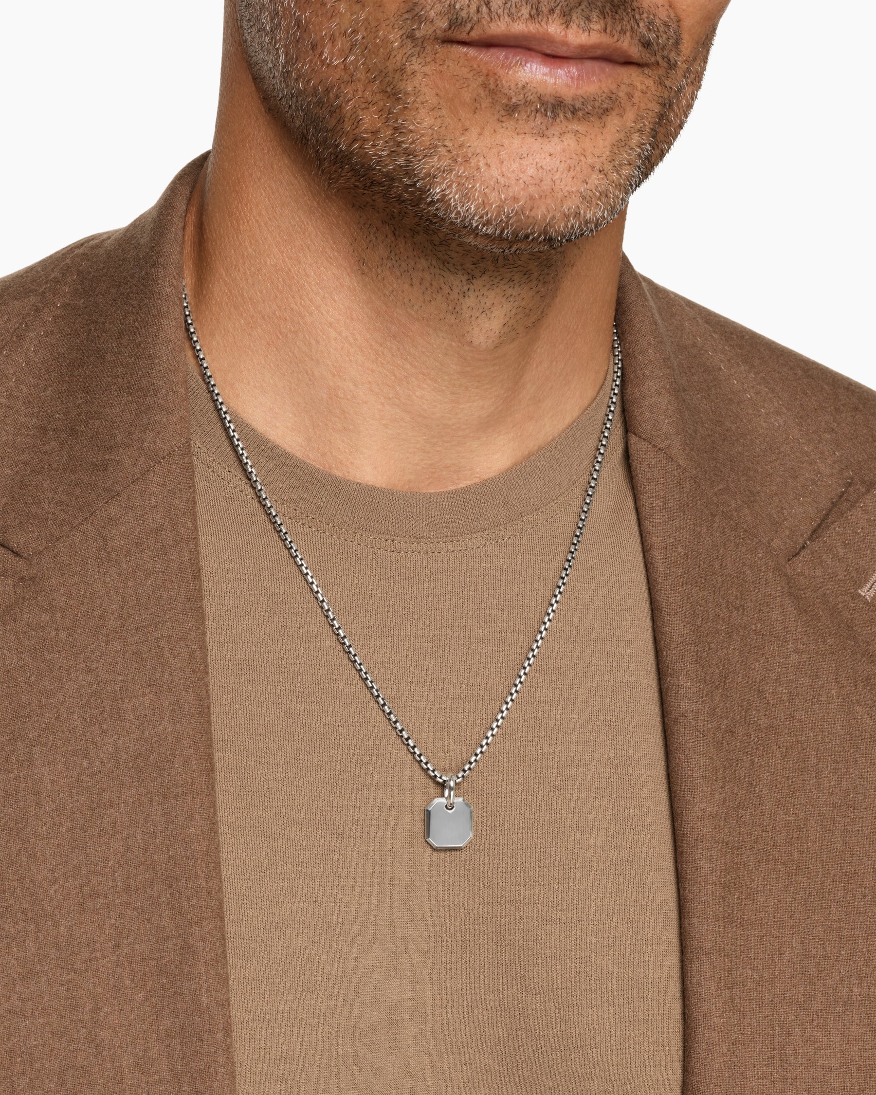 Alternative view of Octagonal Amulet in Sterling Silver, 15mm