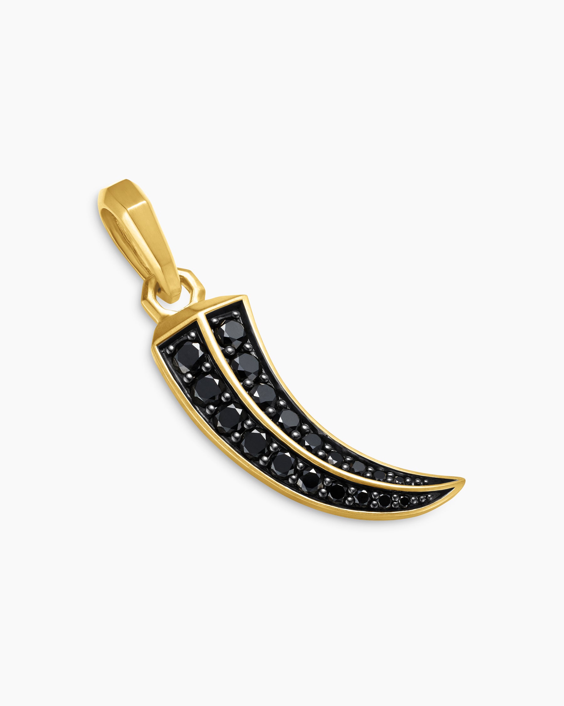 Claw Amulet in 18K Yellow Gold with Black Diamonds, 25mm - Image 3