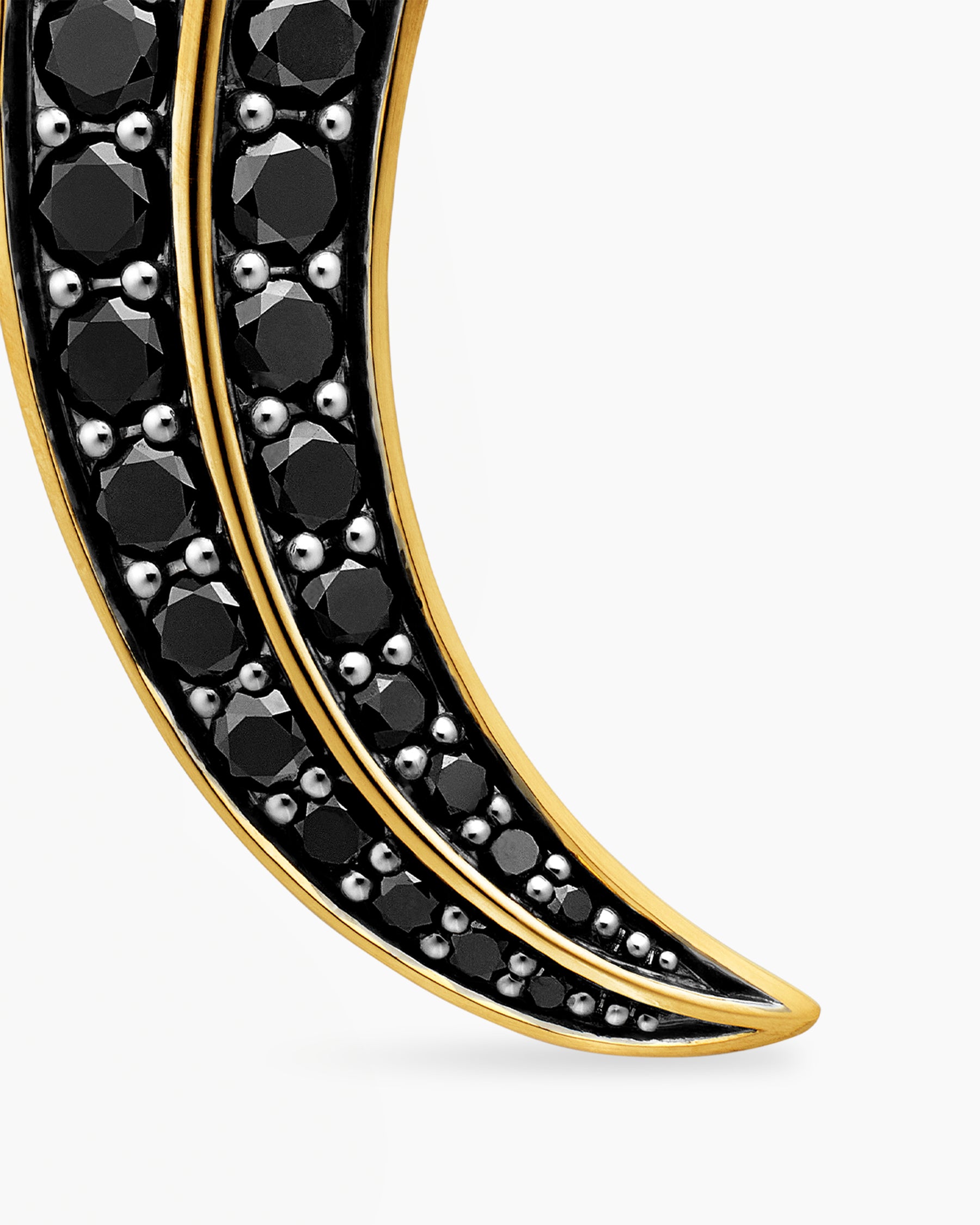 Claw Amulet in 18K Yellow Gold with Black Diamonds, 25mm - Image 5