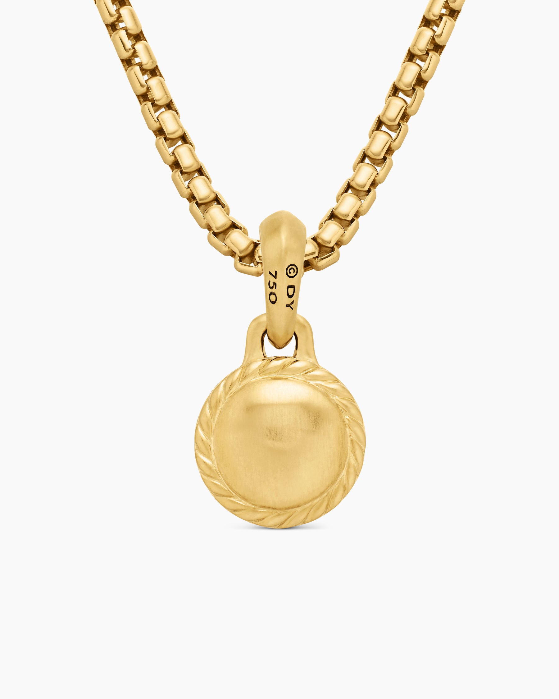 Evil Eye Amulet in 18K Yellow Gold with Emerald, 14.5mm - Image 4