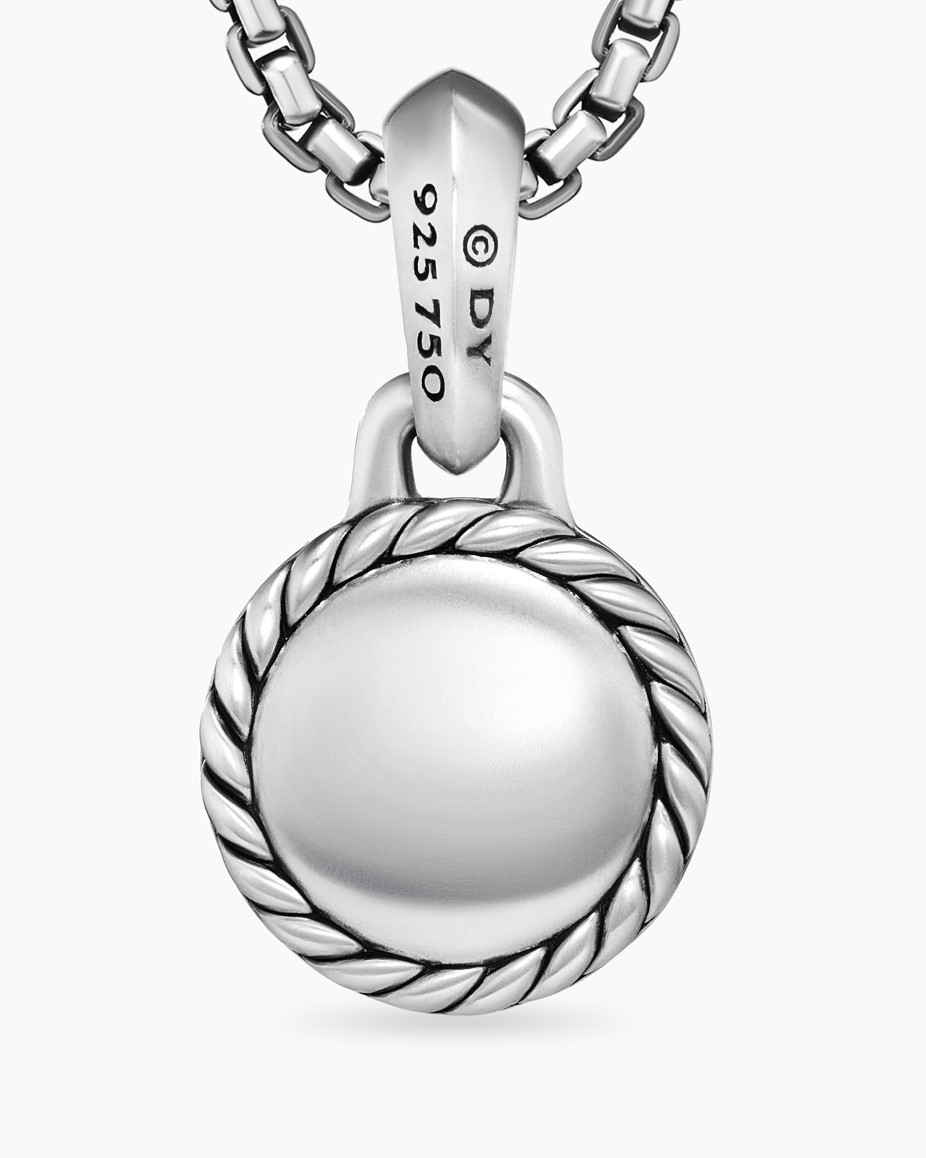 Evil Eye Amulet in Sterling Silver with 18K Yellow Gold and Emerald, 14.5mm - Image 6