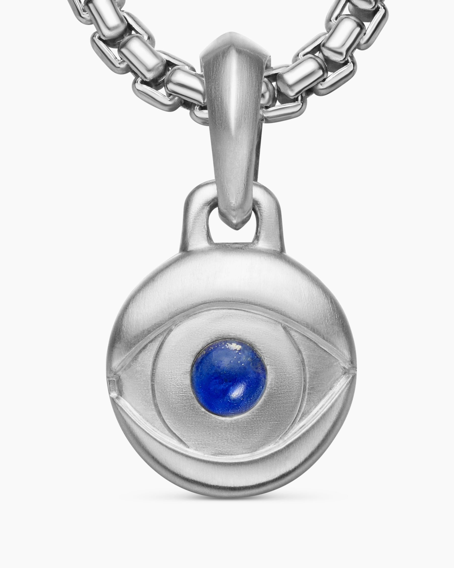 Evil Eye Amulet in Sterling Silver with Lapis, 14.5mm - Image 5