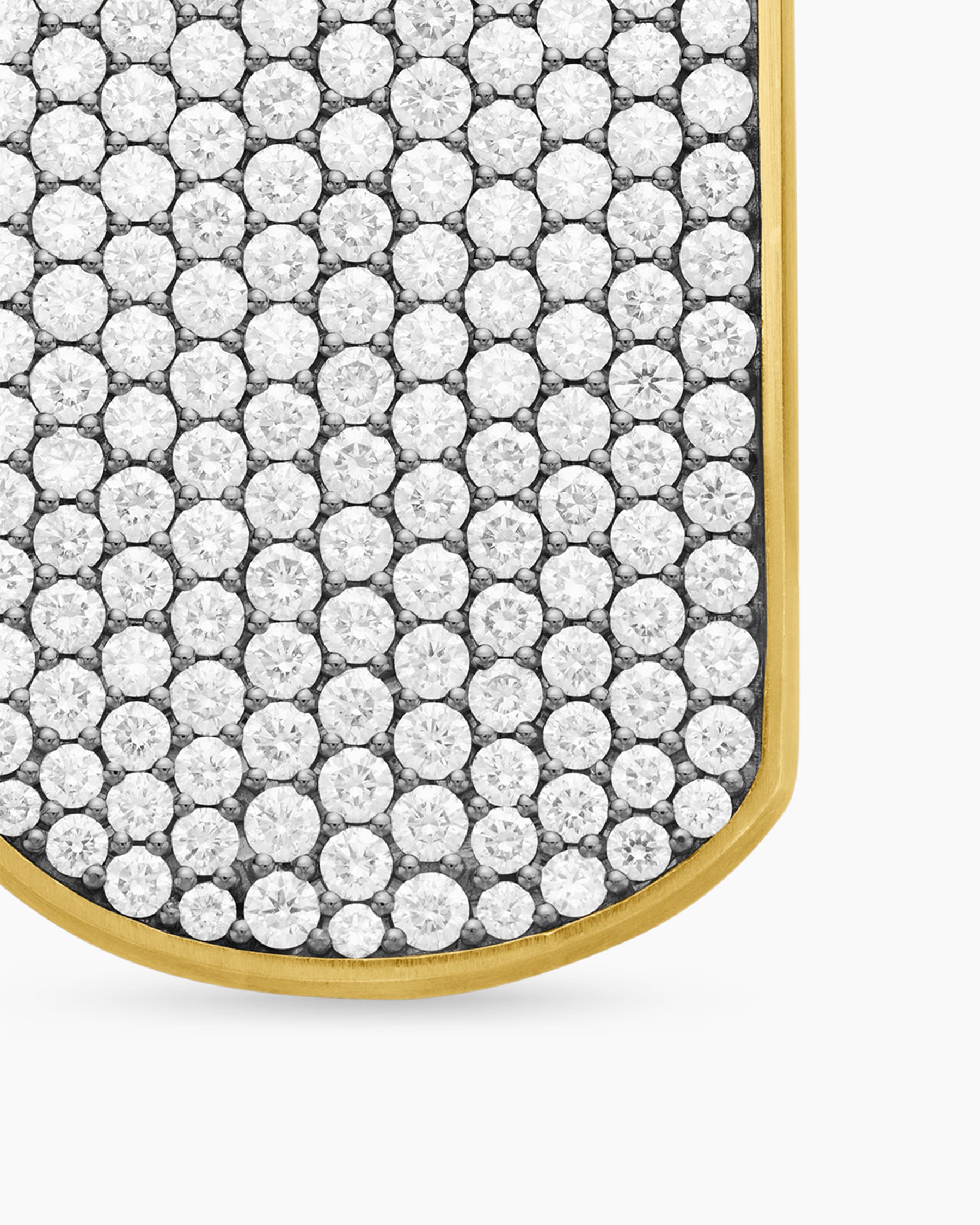 Chevron Tag in 18K Yellow Gold with Diamonds, 42mm - Image 5