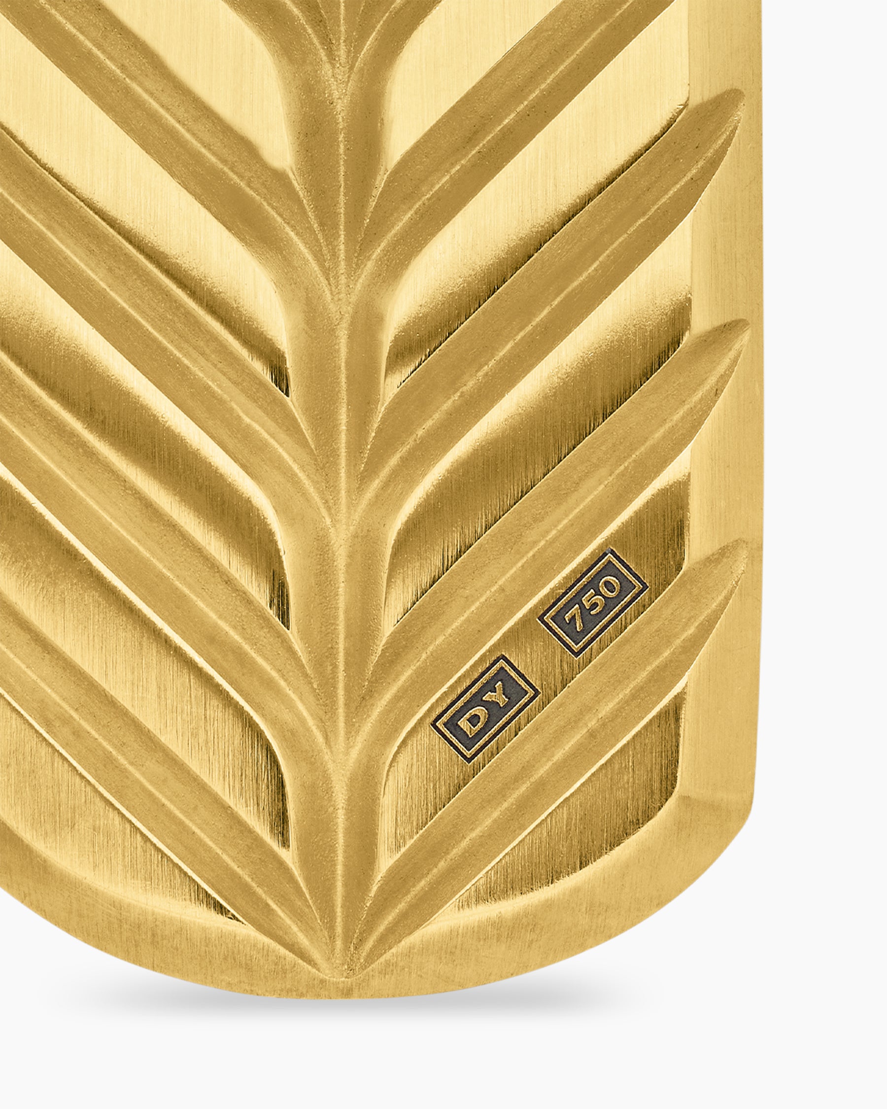 Chevron Tag in 18K Yellow Gold with Diamonds, 42mm - Image 6