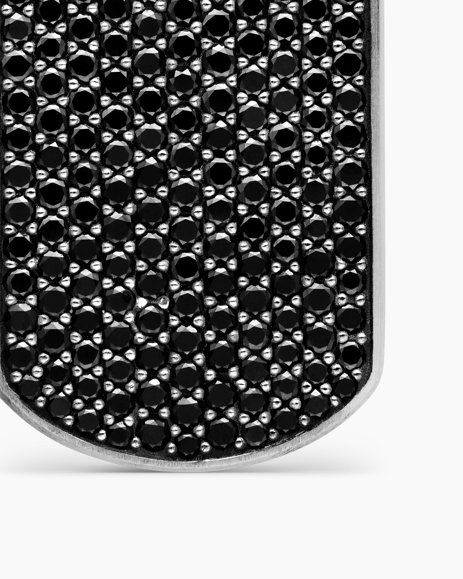 Chevron Tag in Sterling Silver with Black Diamonds, 42mm - Image 5