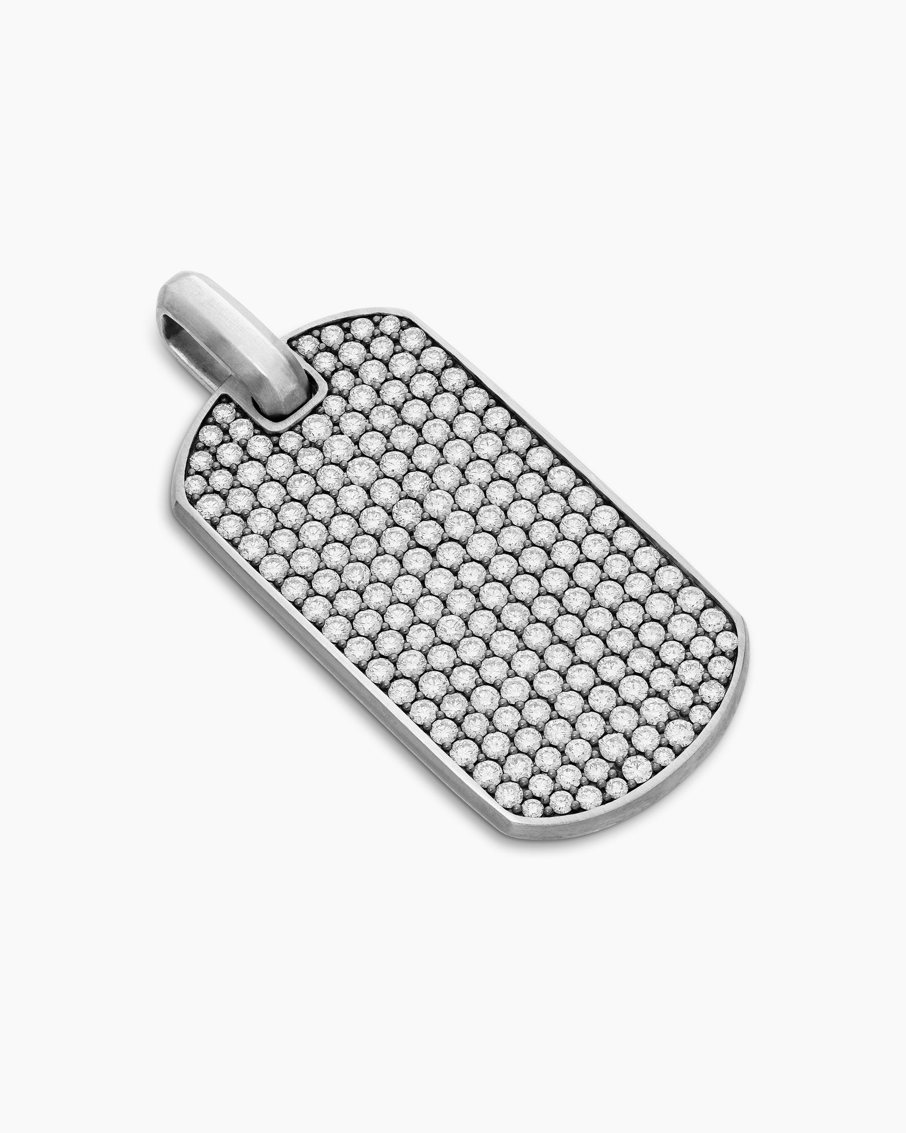 Chevron Tag in Sterling Silver with Diamonds, 42mm - Image 3
