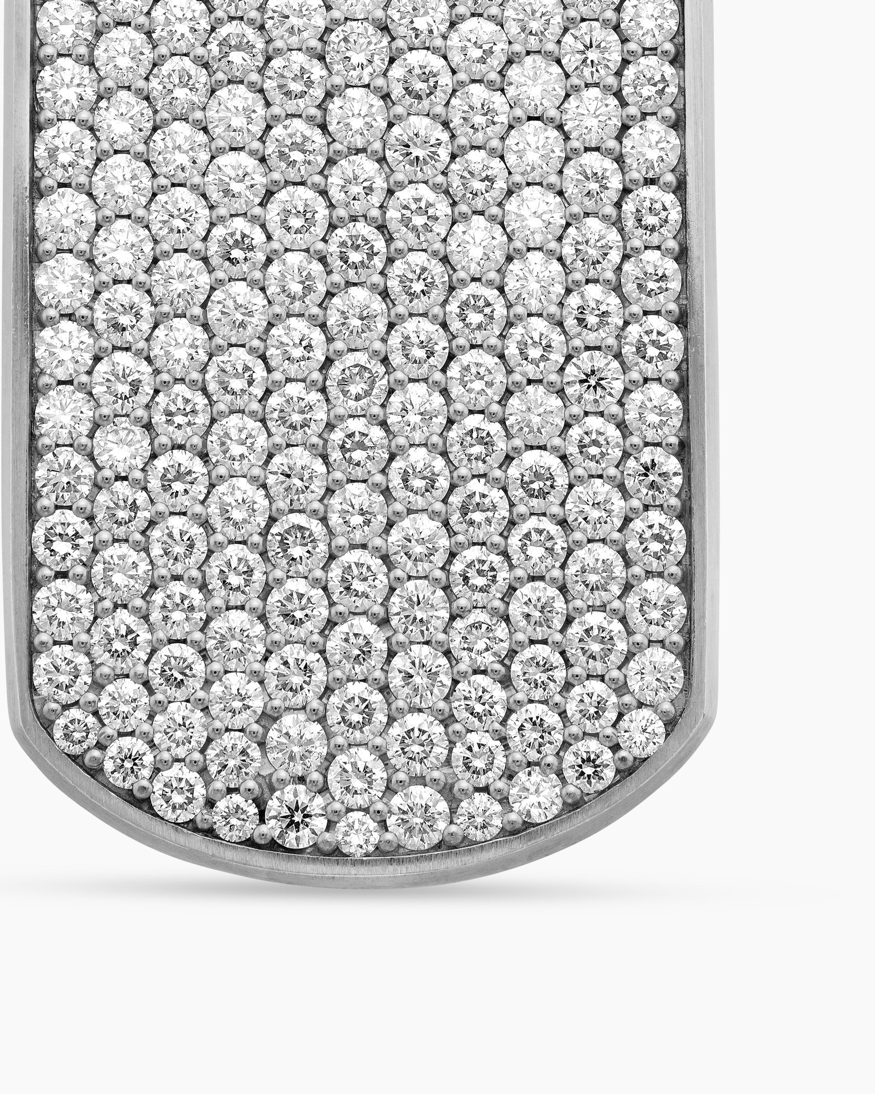 Chevron Tag in Sterling Silver with Diamonds, 42mm - Image 5