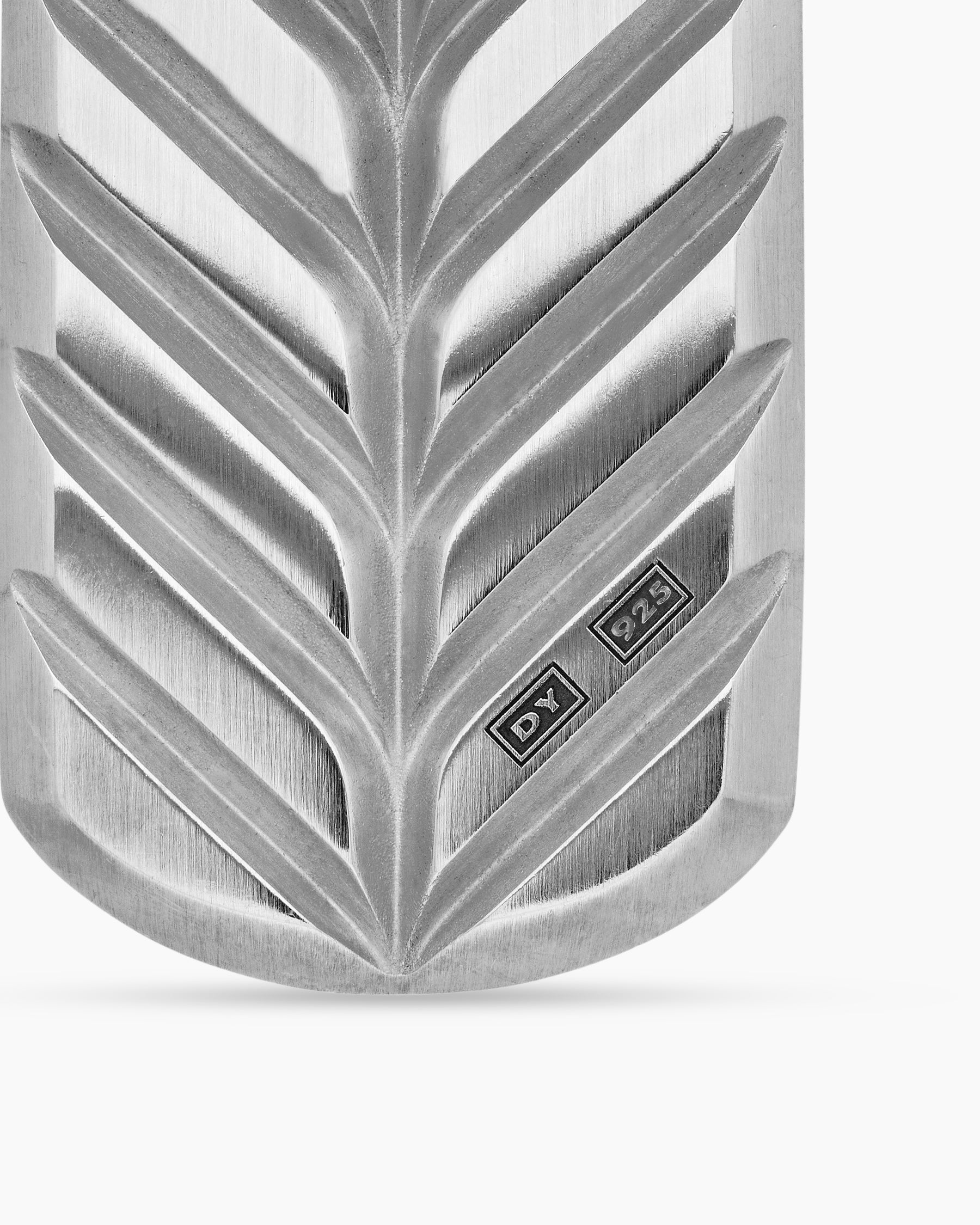 Chevron Tag in Sterling Silver with Diamonds, 42mm - Image 6