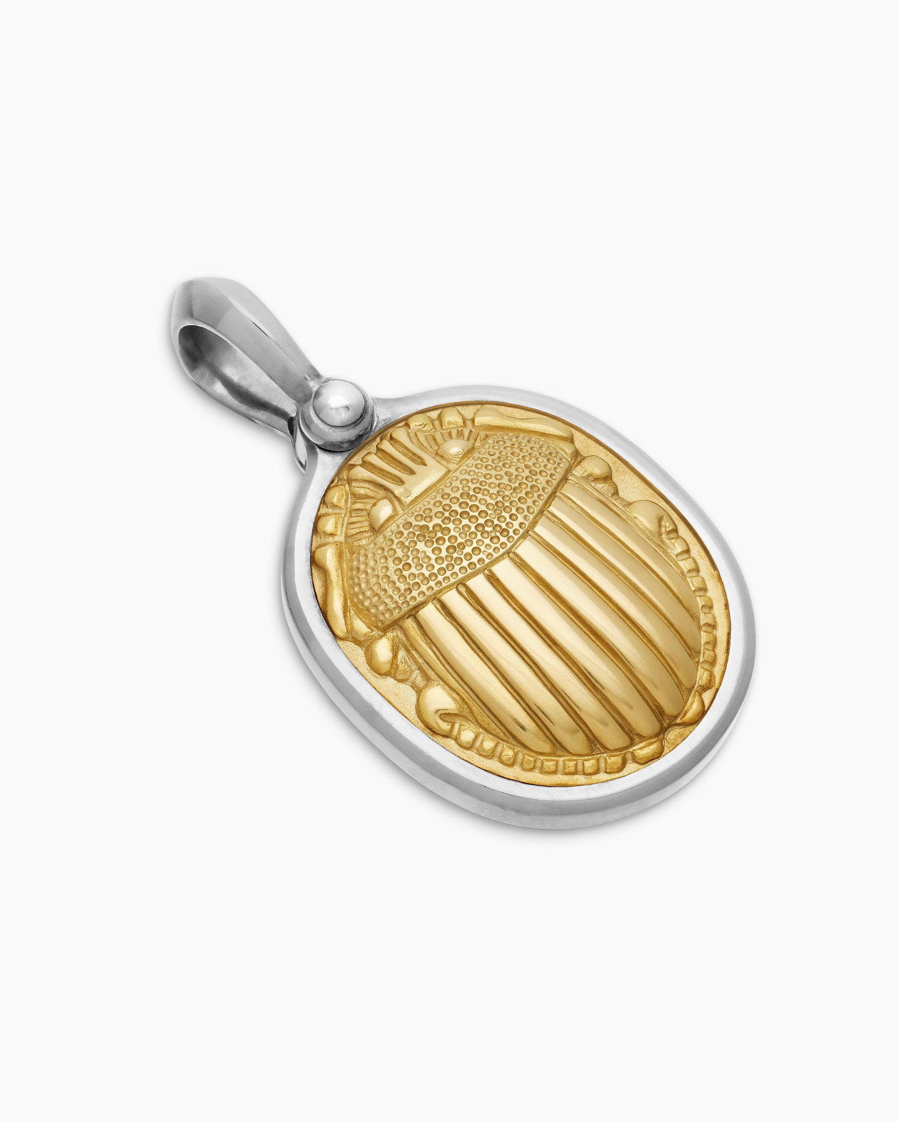 Petrvs Scarab Amulet in Sterling Silver with 18K Yellow Gold, 24mm - Image 3