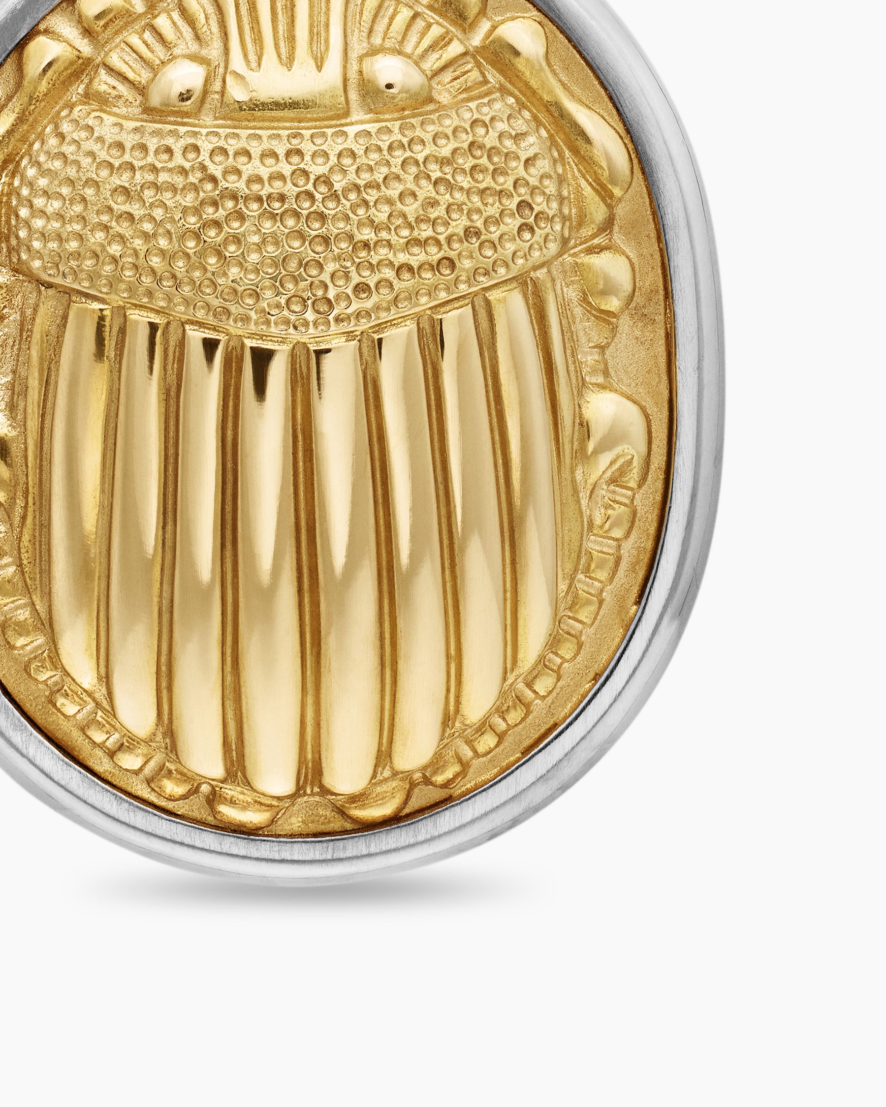Petrvs Scarab Amulet in Sterling Silver with 18K Yellow Gold, 24mm - Image 5