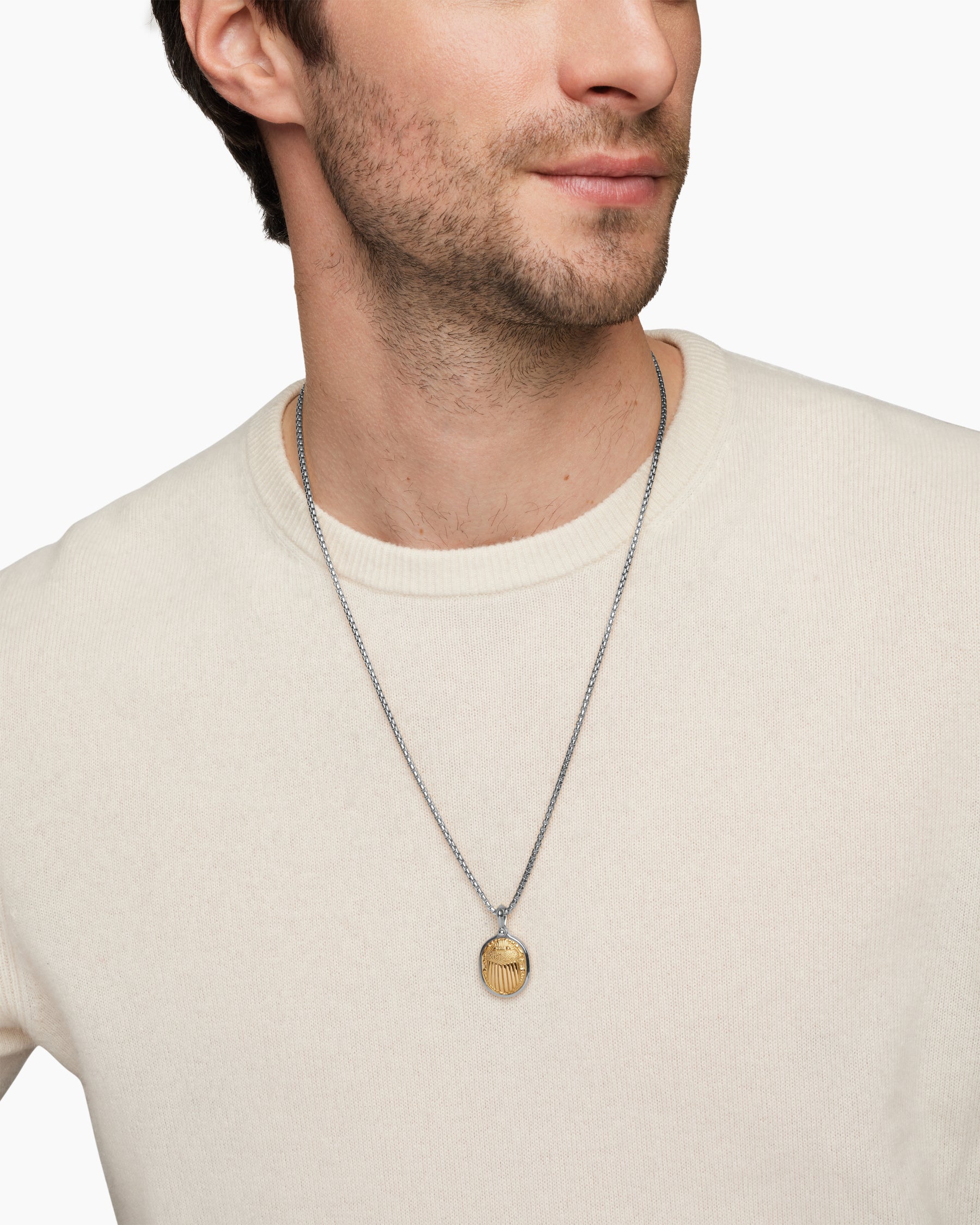 Petrvs Scarab Amulet in Sterling Silver with 18K Yellow Gold, 24mm - Image 7