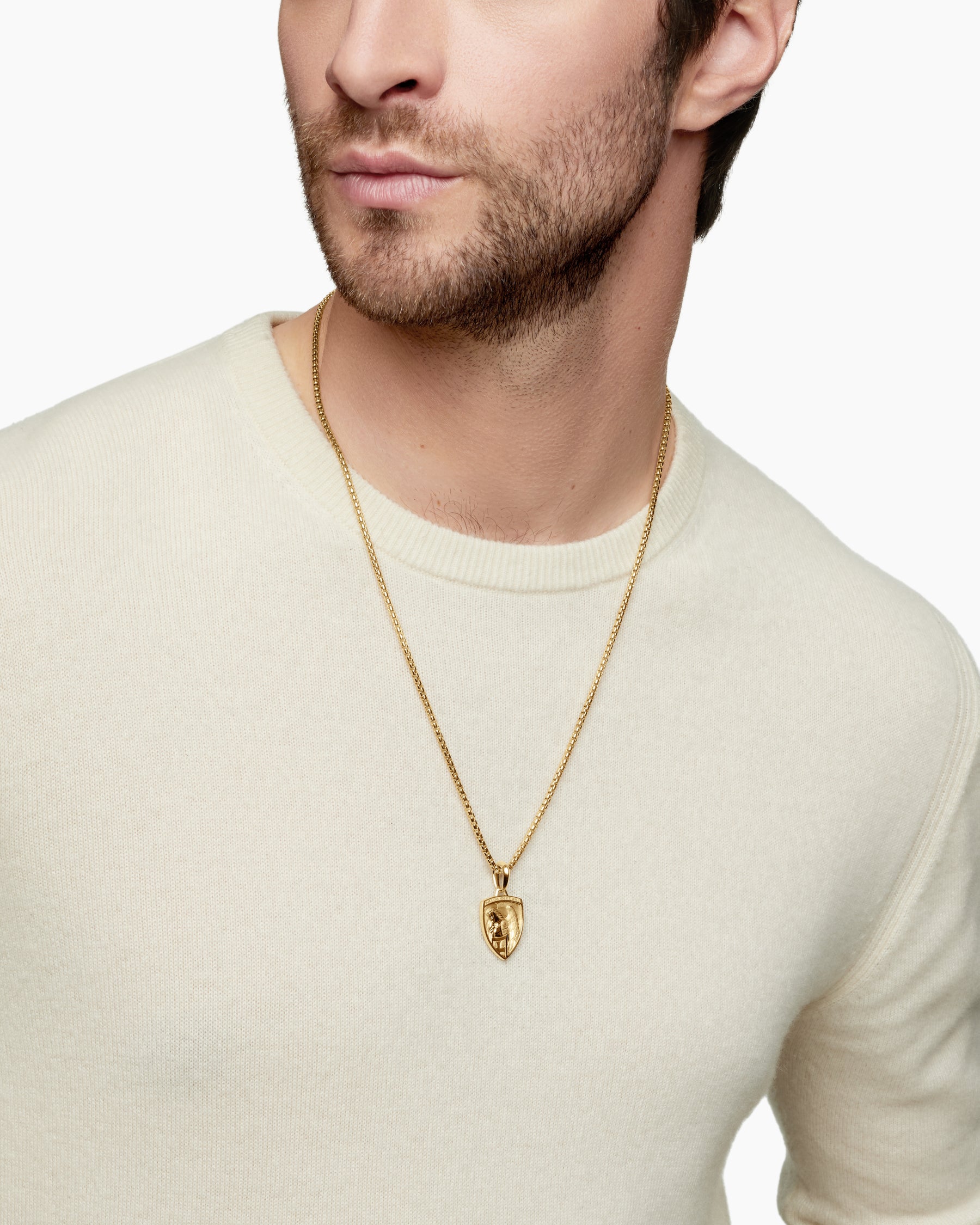 St. Michael Amulet in 18K Yellow Gold, 26mm - Image 7