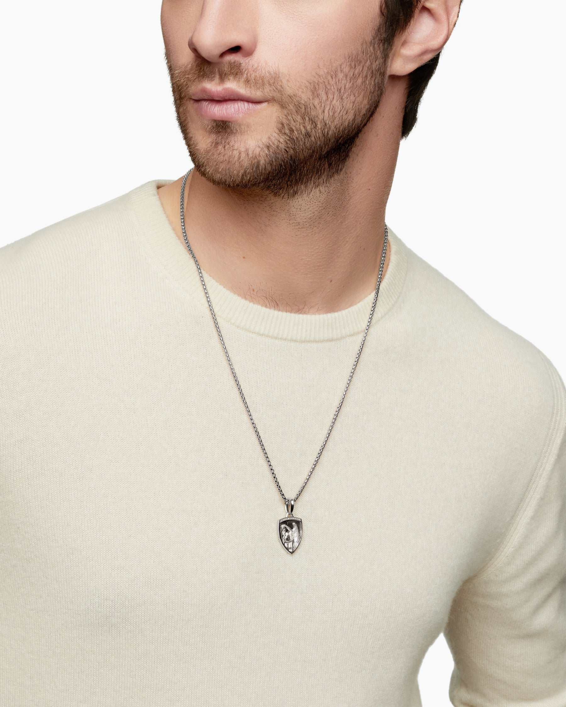 St. Michael Amulet in Sterling Silver, 26mm - Image 7