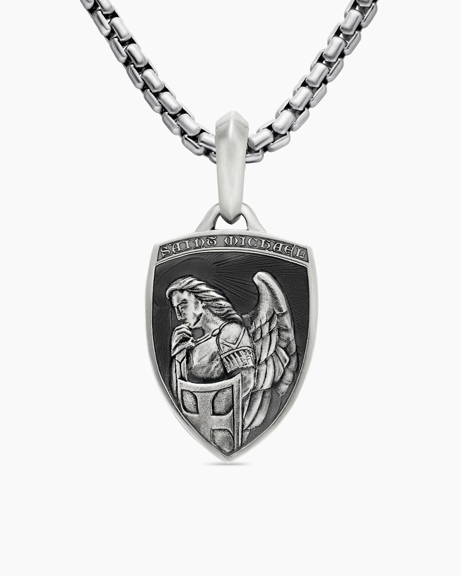St. Michael Amulet in Sterling Silver, 26mm