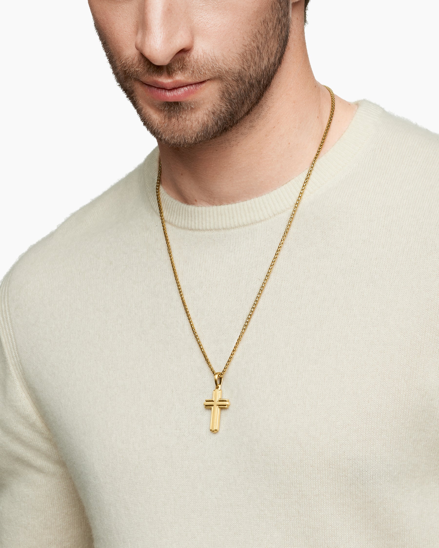 Alternative view of Cross Pendant in 18K Yellow Gold, 34mm