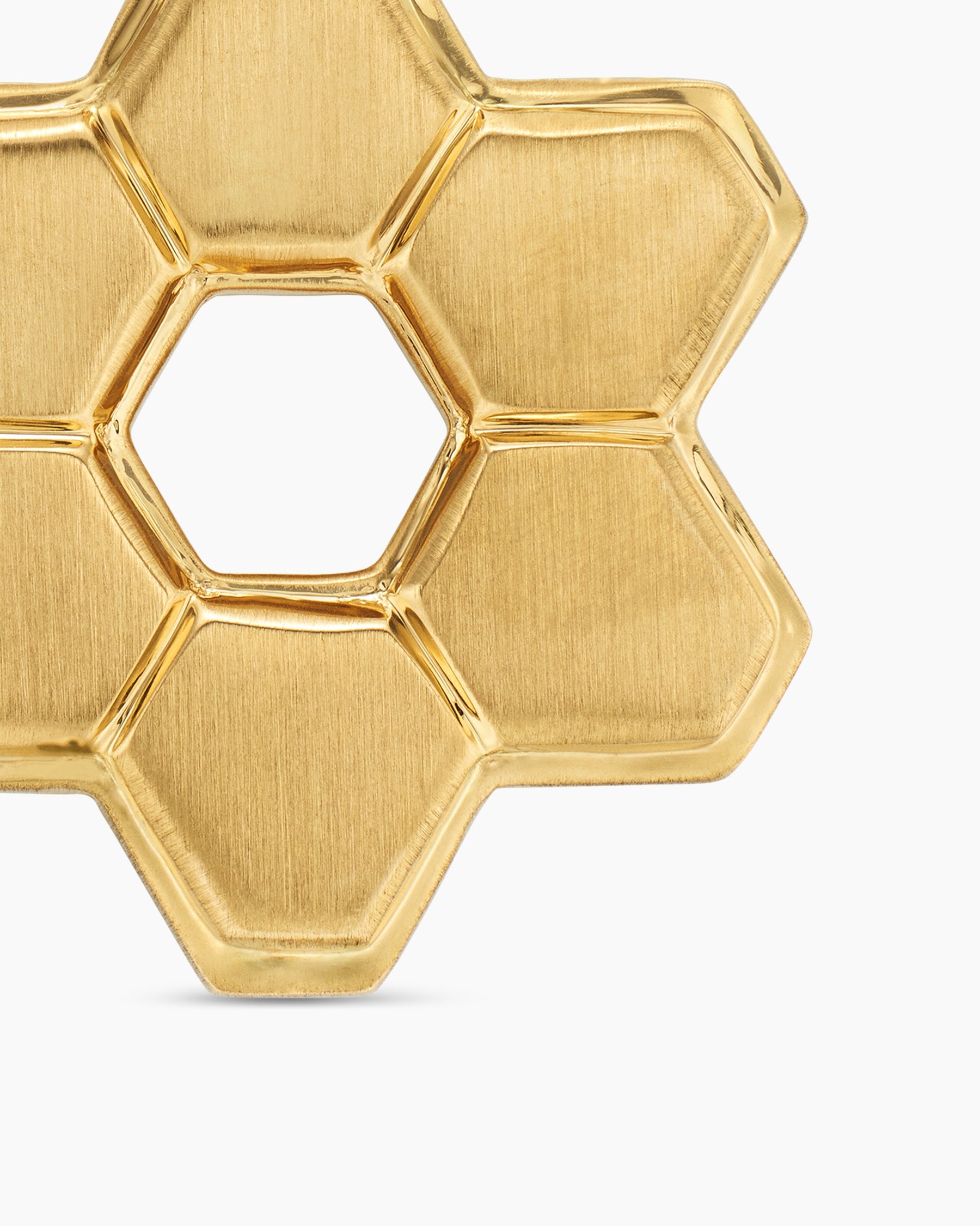 Deco Star of David Pendant in 18K Yellow Gold with Diamonds, 19.5mm - Image 6