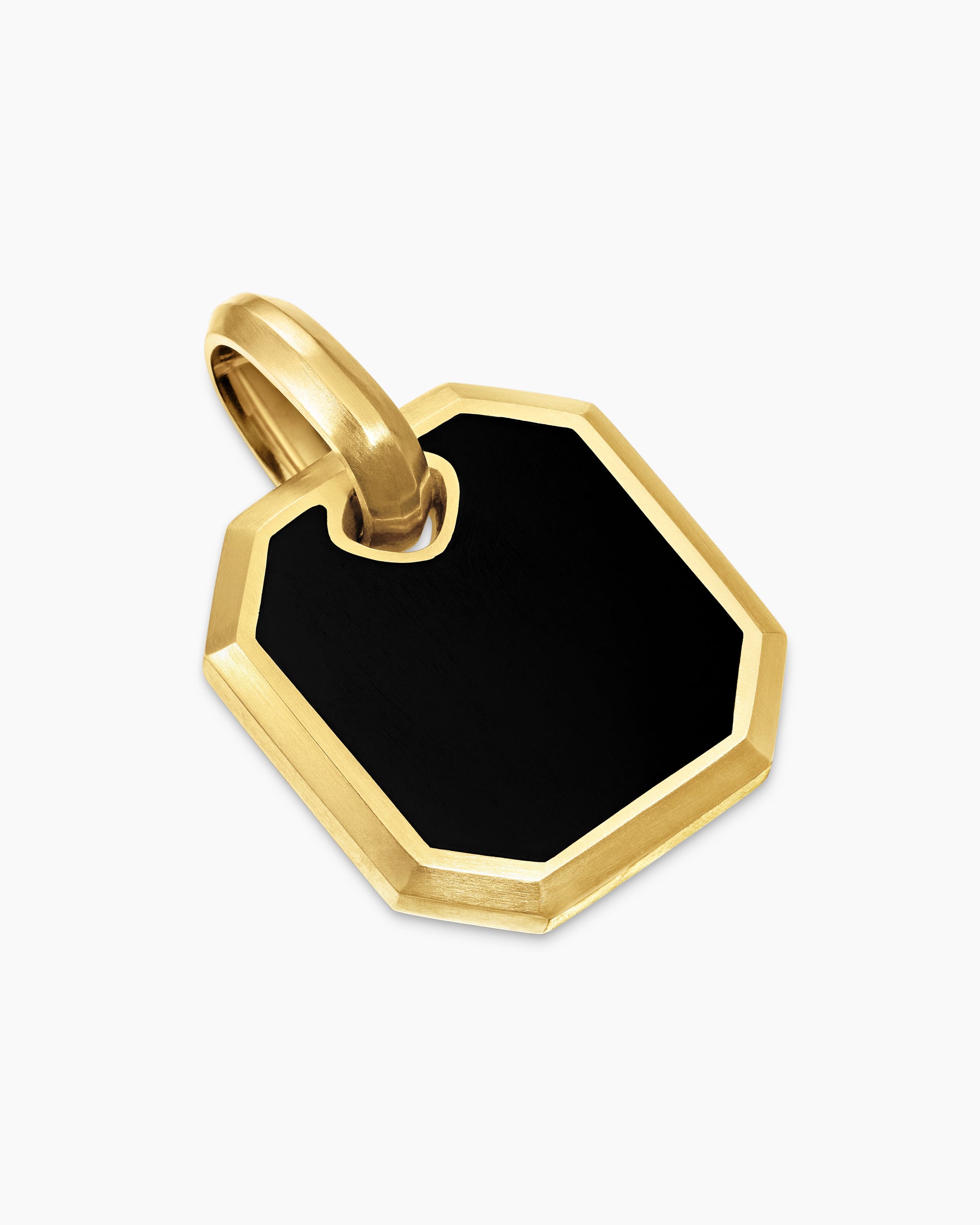 Octagonal Amulet in 18K Yellow Gold with Black Onyx, 15mm - Image 3