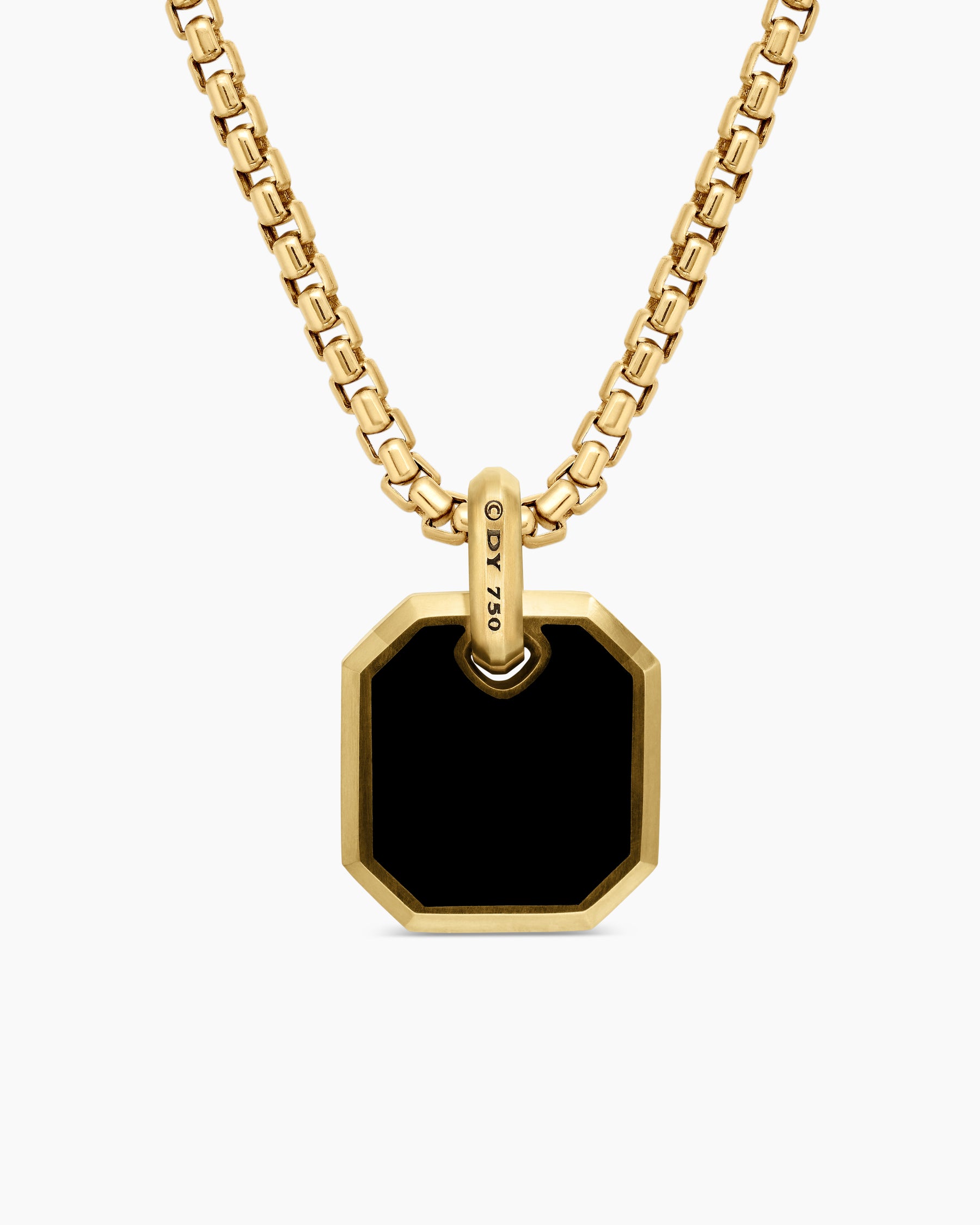 Octagonal Amulet in 18K Yellow Gold with Black Onyx, 15mm - Image 4