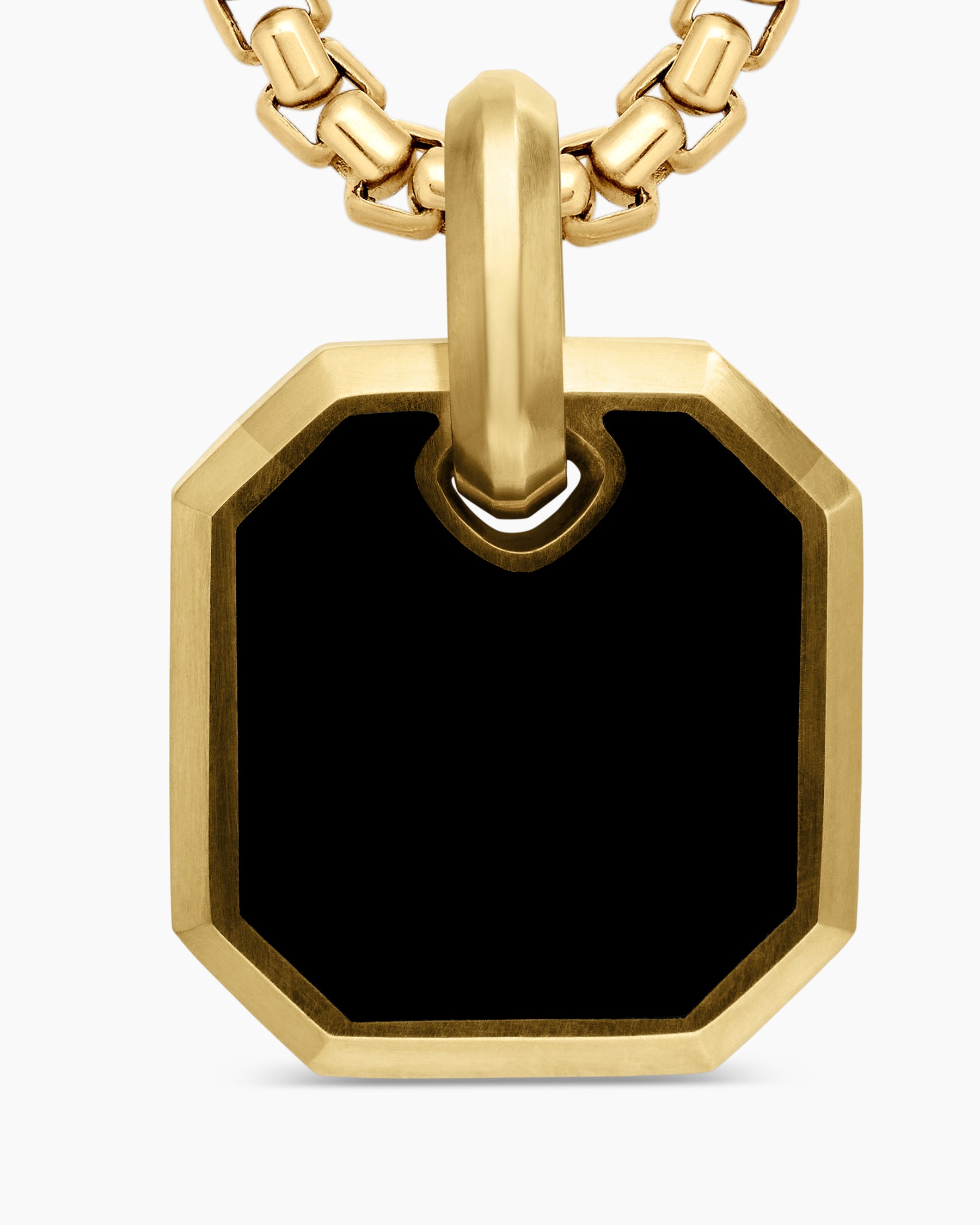 Octagonal Amulet in 18K Yellow Gold with Black Onyx, 15mm - Image 5