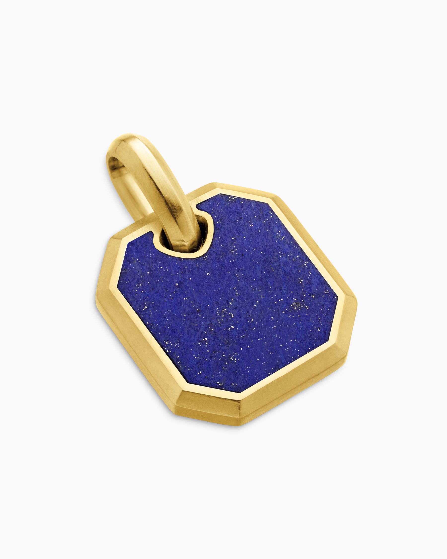Octagonal Amulet in 18K Yellow Gold with Lapis, 15mm - Image 3