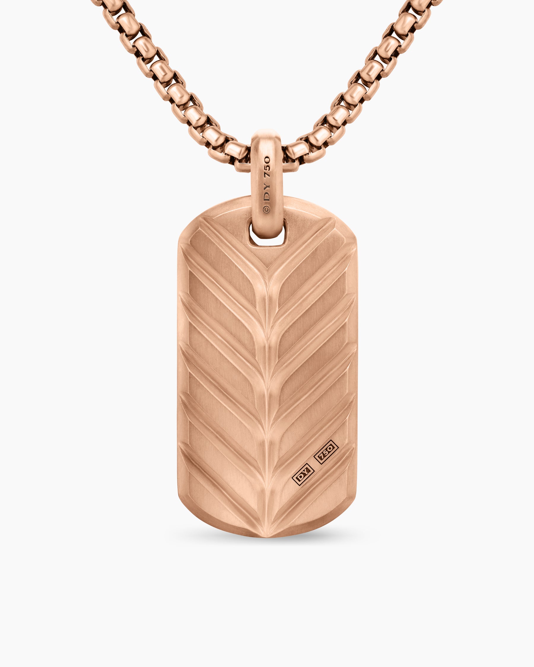 Chevron Tag in 18K Rose Gold, 35mm - Image 4