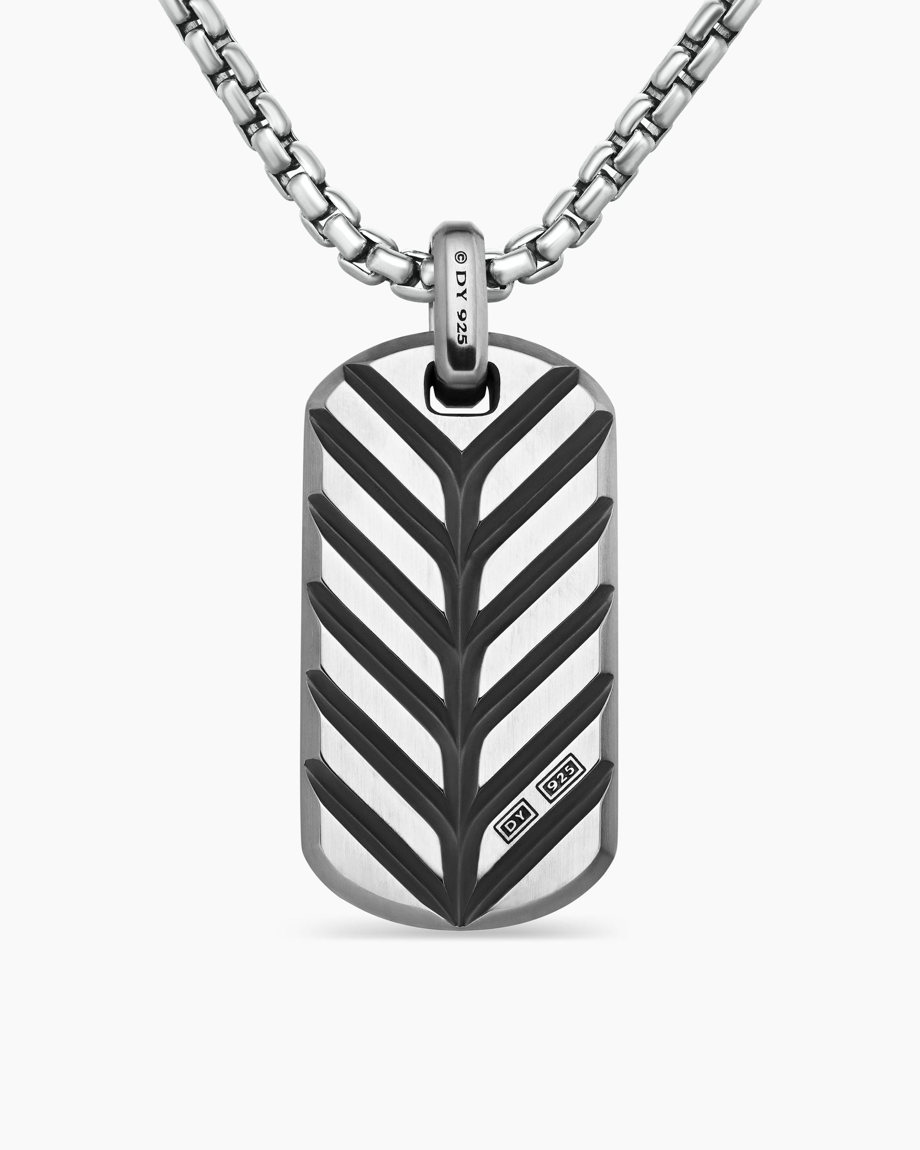 Chevron Tag in Sterling Silver, 35mm - Image 4