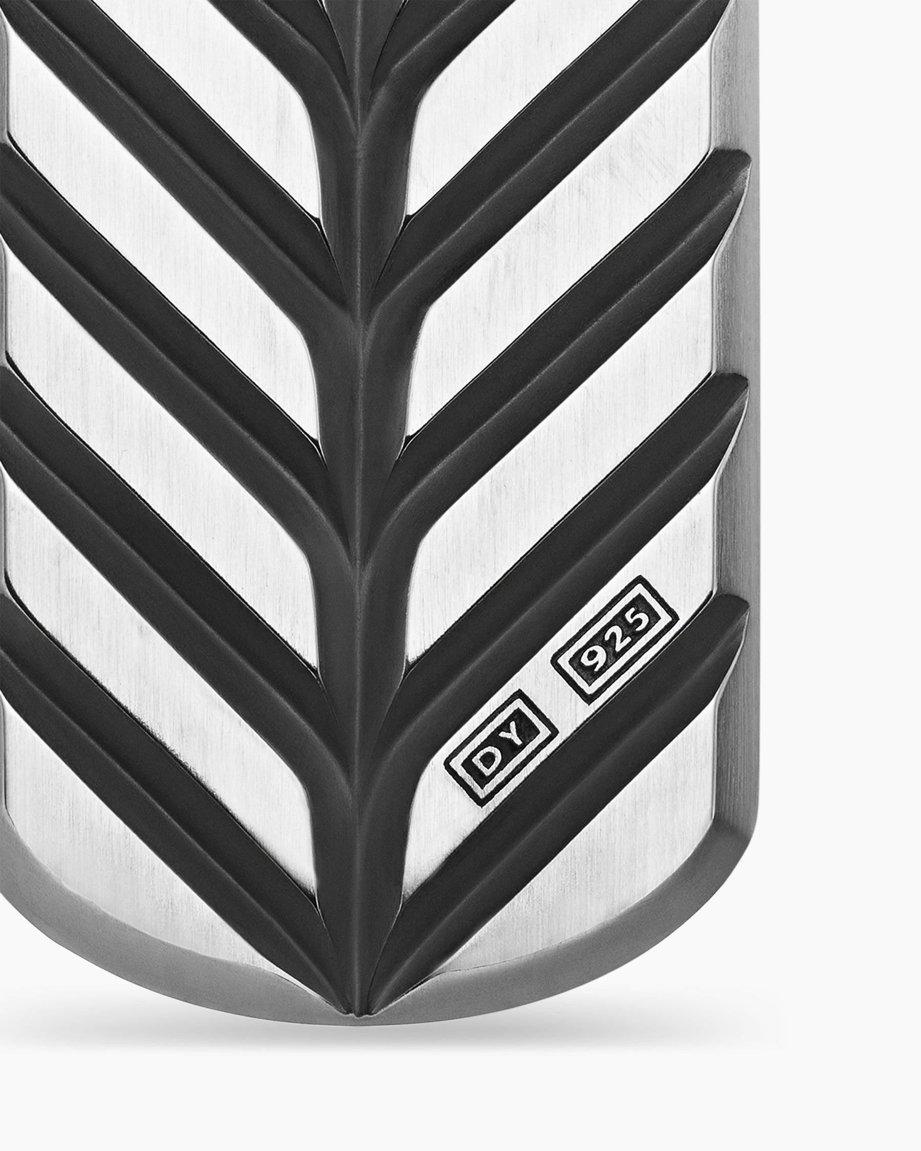 Chevron Tag in Sterling Silver, 35mm - Image 6
