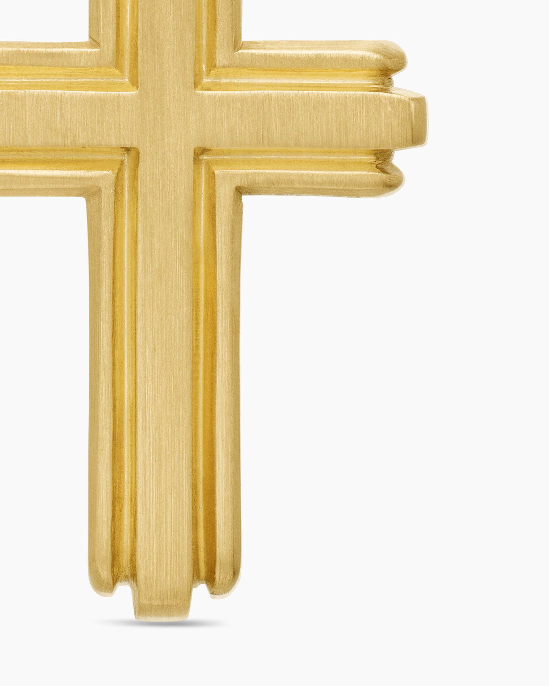 Deco Cross Pendant in 18K Yellow Gold, 27mm - Image 5