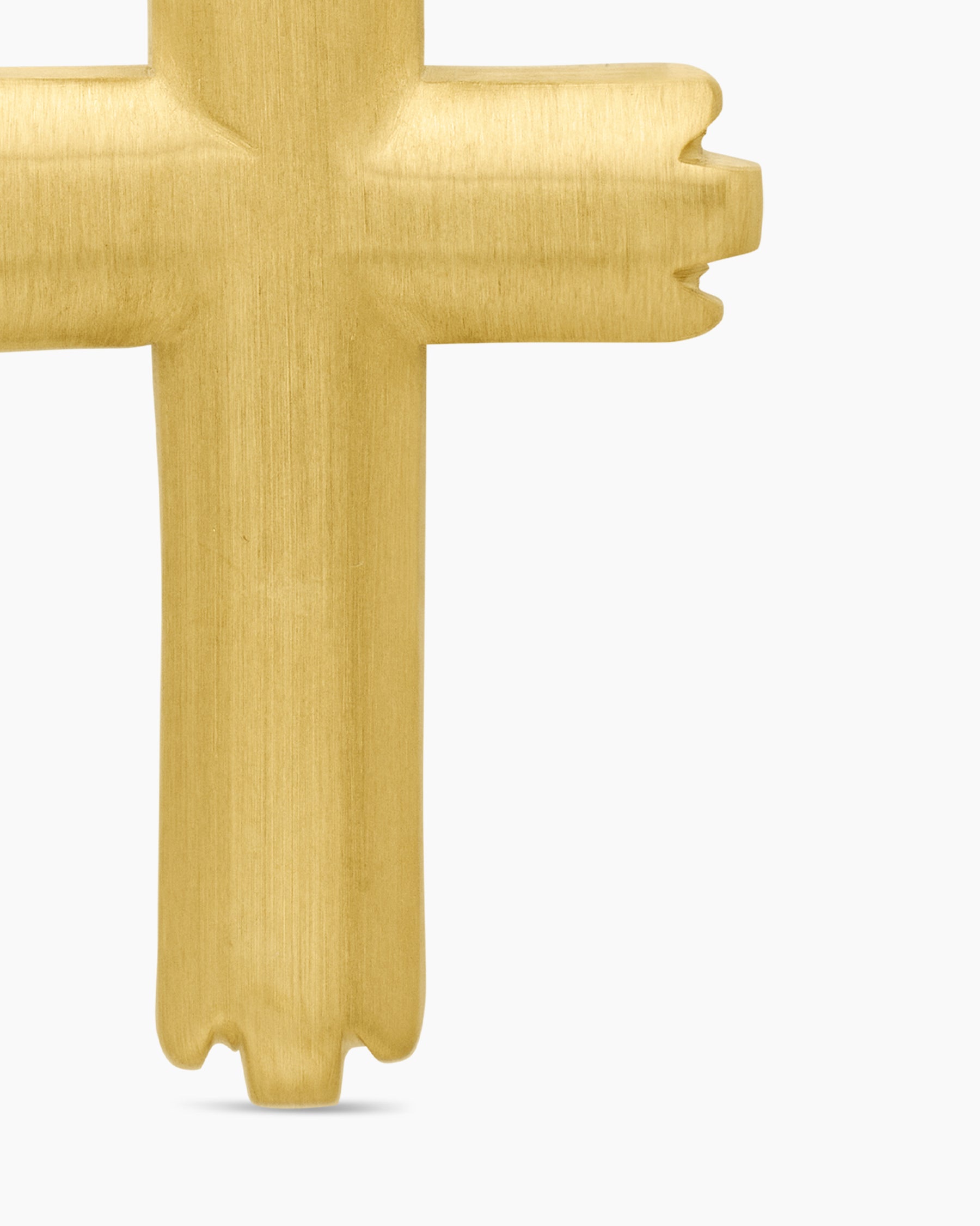 Deco Cross Pendant in 18K Yellow Gold, 27mm - Image 6