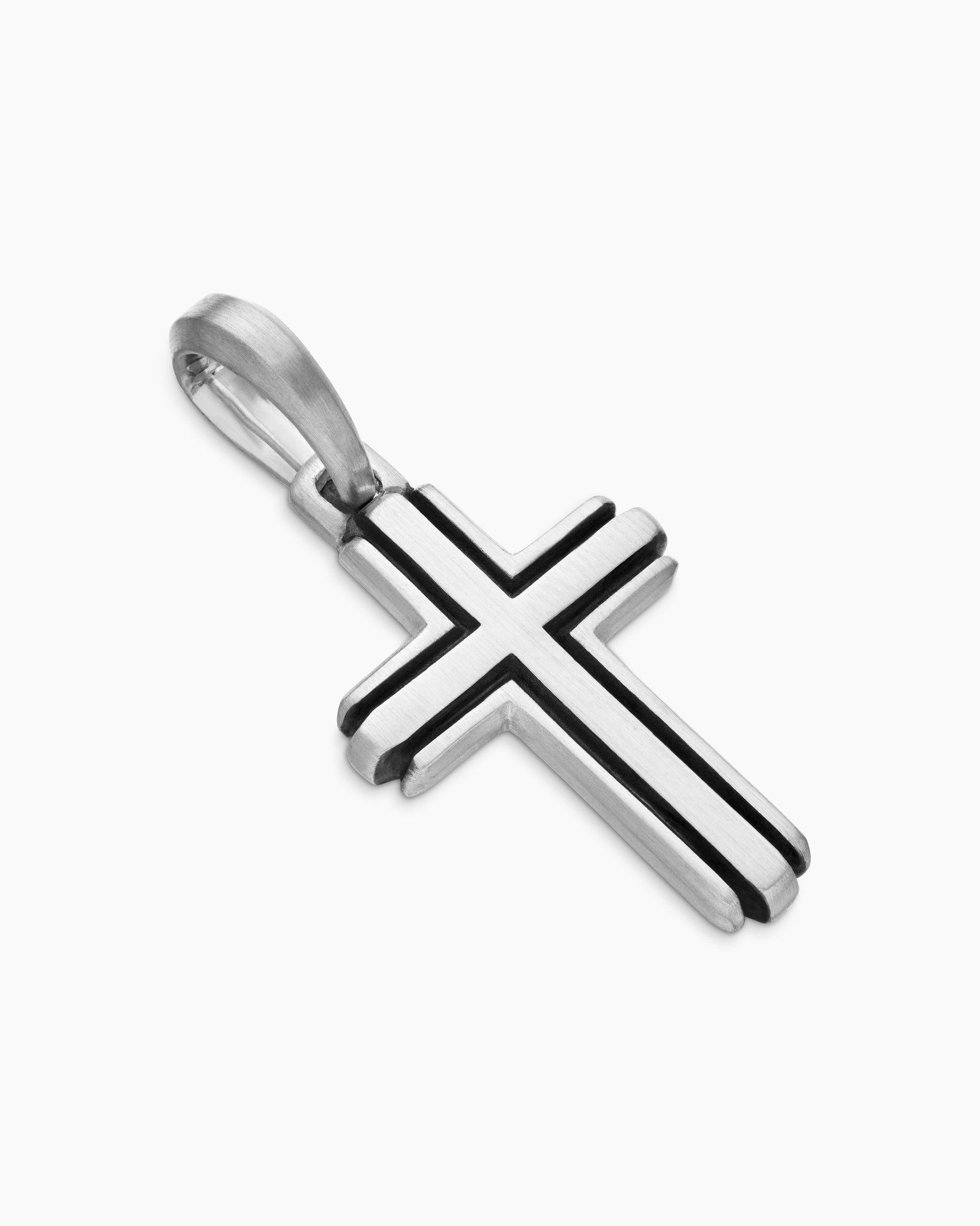 Deco Cross Pendant in Sterling Silver, 27mm - Image 3
