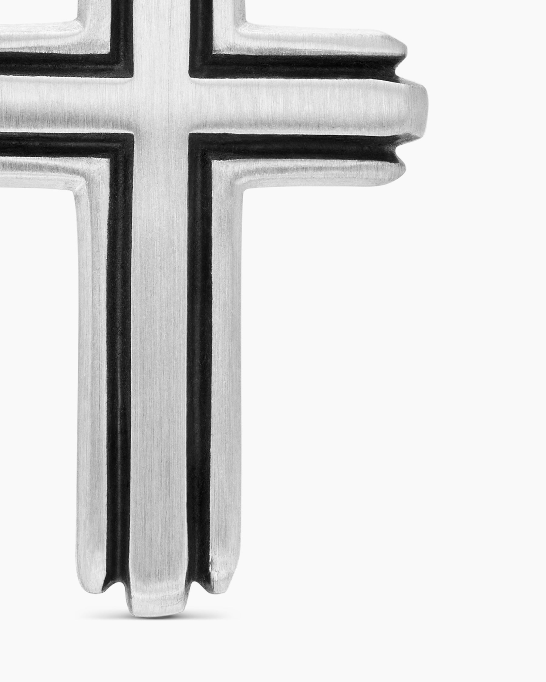 Deco Cross Pendant in Sterling Silver, 27mm - Image 5