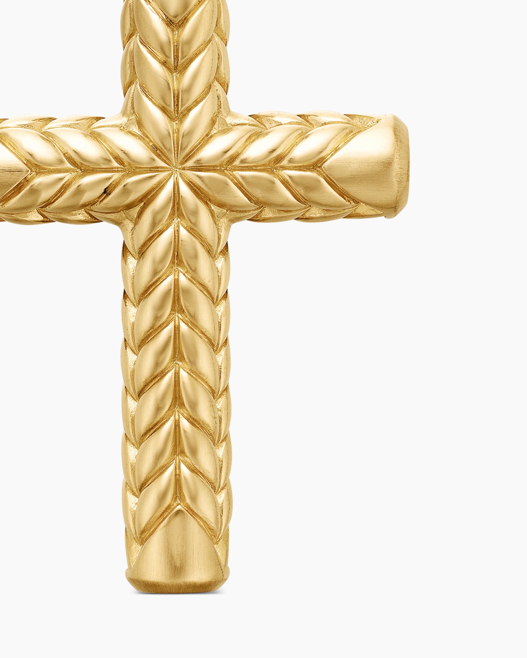 Chevron Cross Pendant in 18K Yellow Gold with Diamonds, 36mm - Image 6