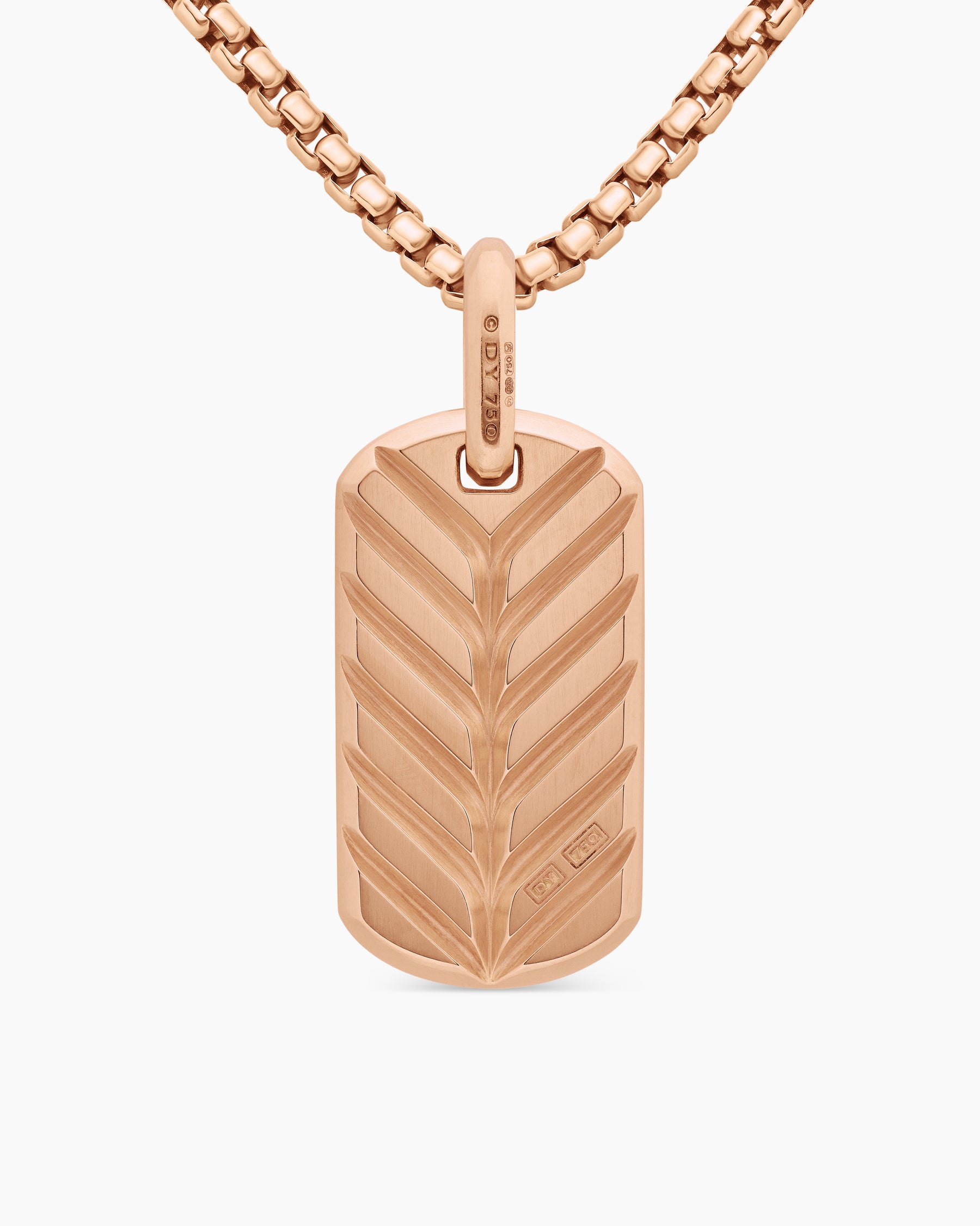 Chevron Tag in 18K Rose Gold, 27mm - Image 4
