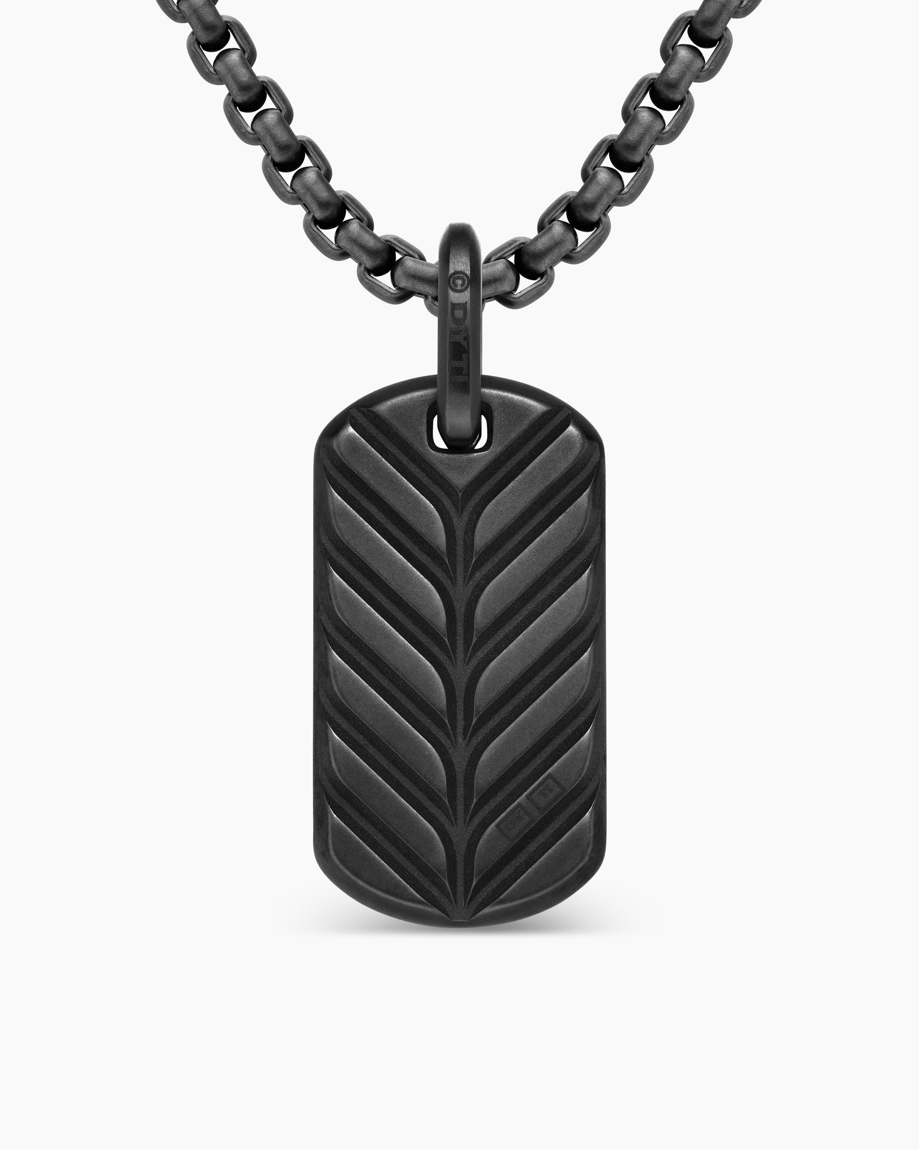 Chevron Tag in Black Titanium, 27mm - Image 4