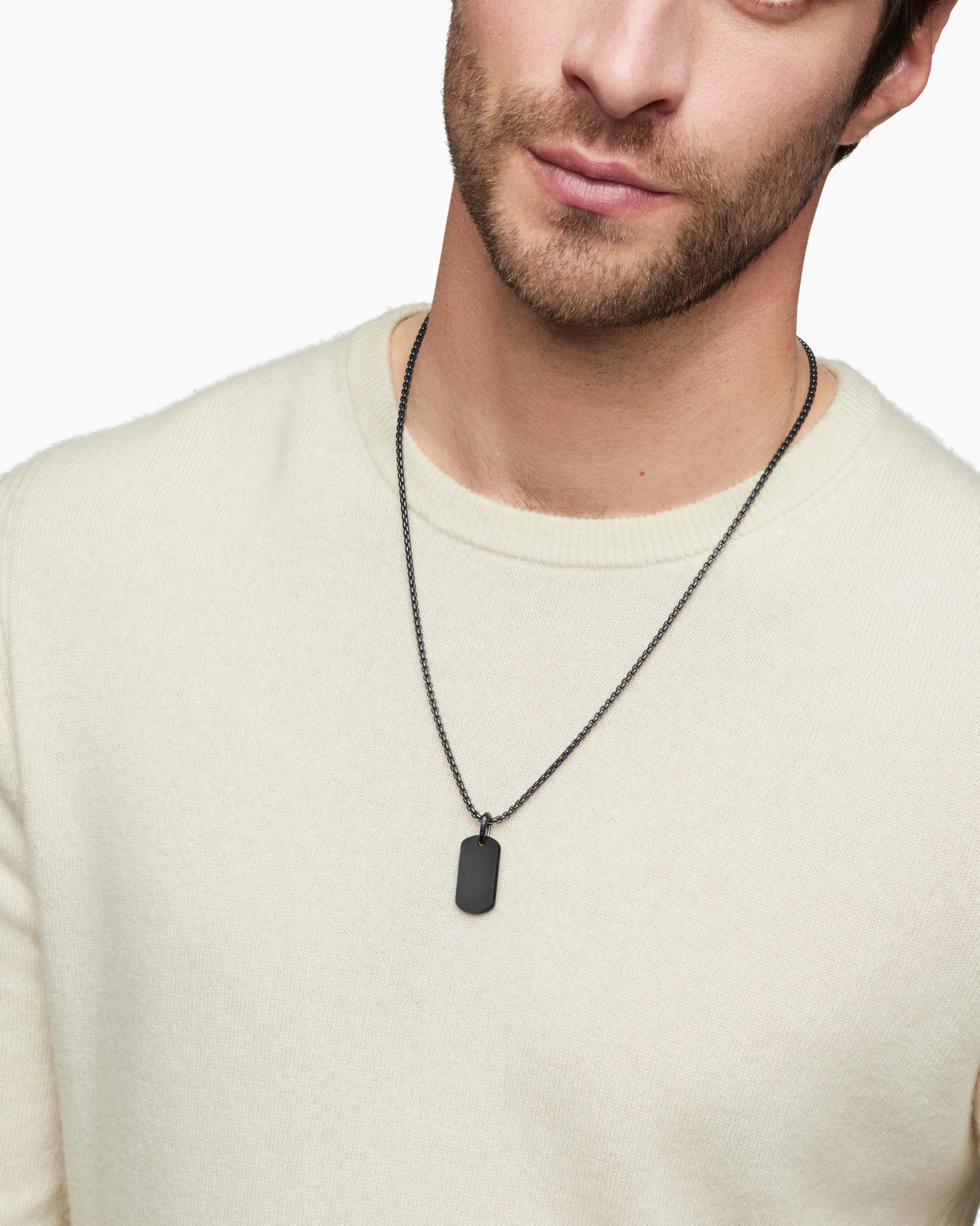 Chevron Tag in Black Titanium, 27mm - Image 7