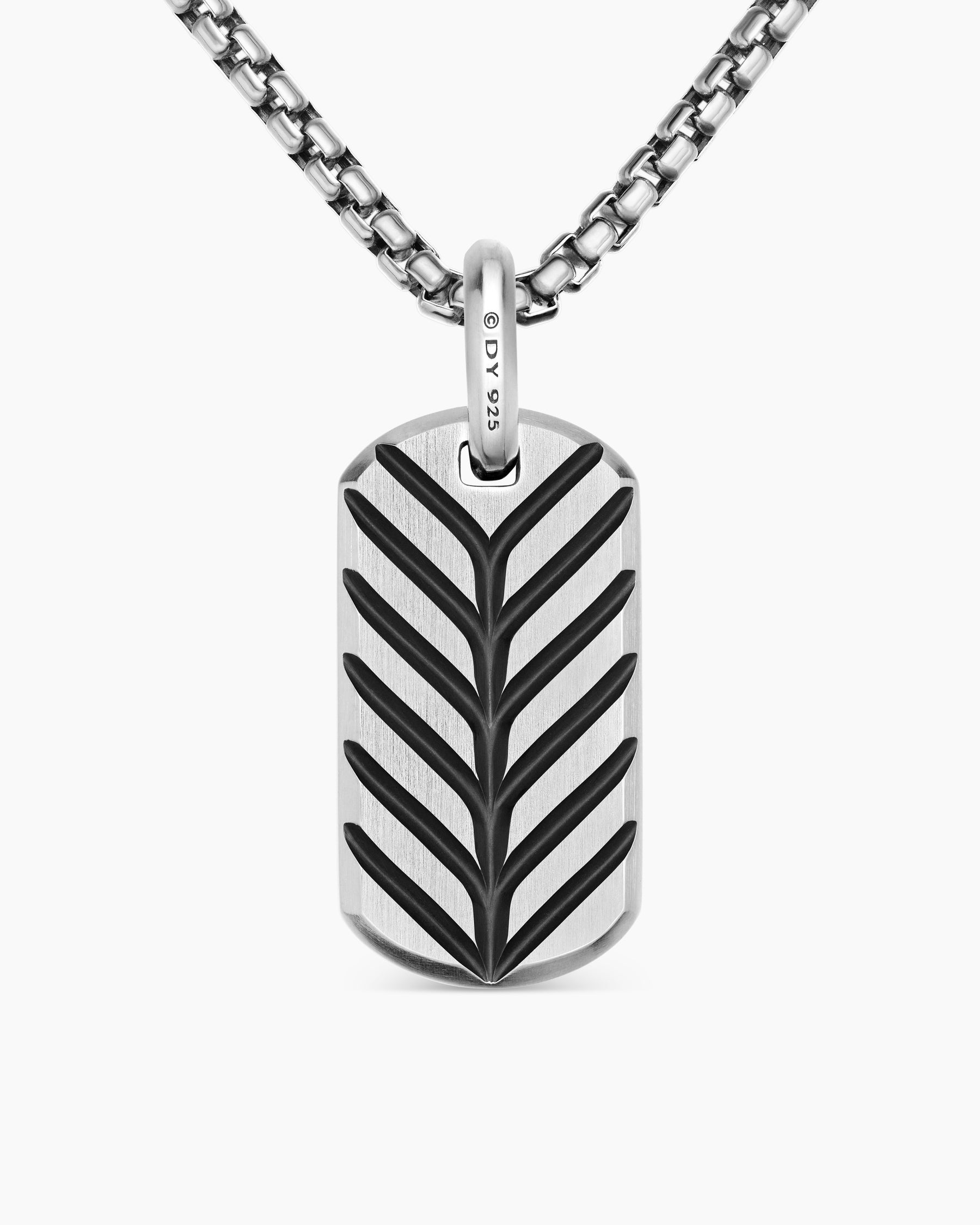 Chevron Tag in Sterling Silver, 27mm - Image 4