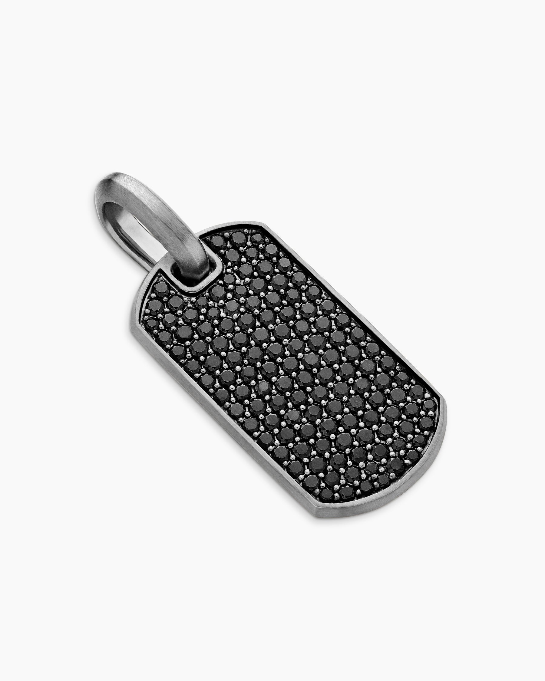 Chevron Tag in Sterling Silver with Black Diamonds, 27mm - Image 3