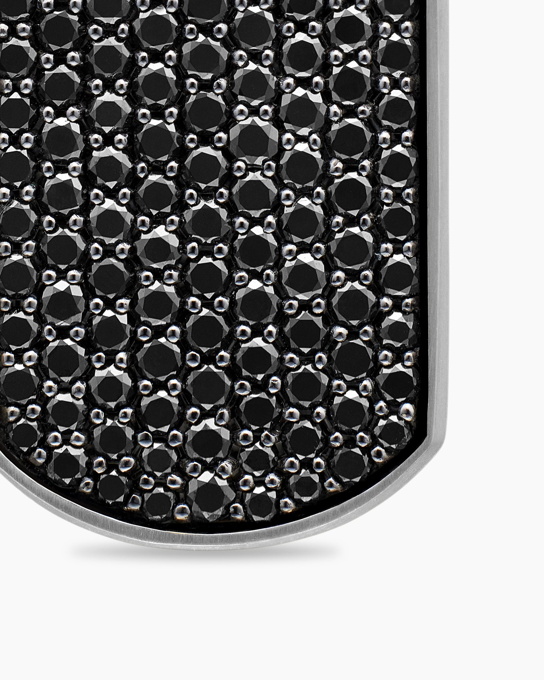 Chevron Tag in Sterling Silver with Black Diamonds, 27mm - Image 5